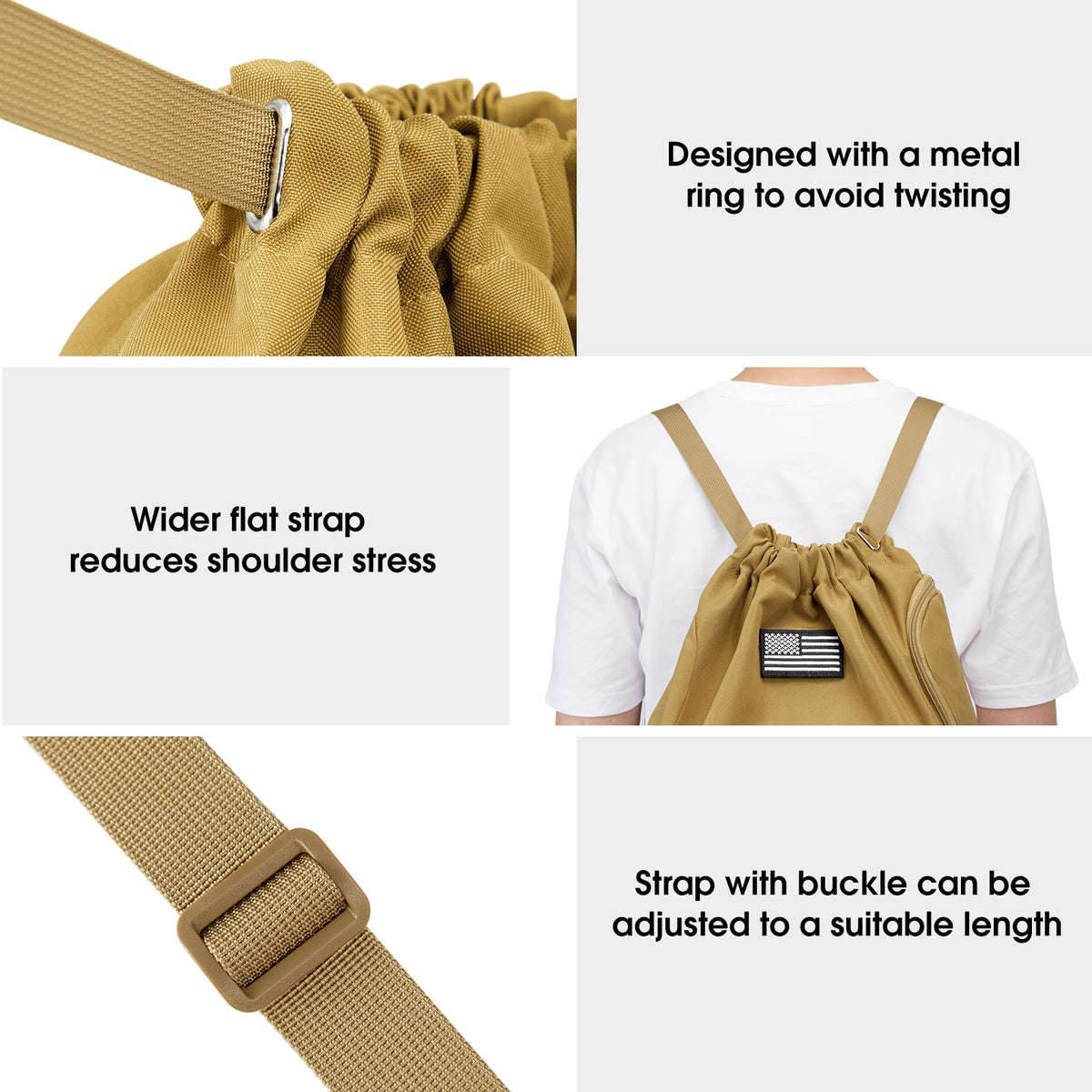 G4Free Activewear - G4Free Drawstring Backpack Sports Gym Bag with Shoes Compartment -TN23B194C-TN23B194B