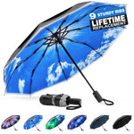 G4Free Activewear - G4Free Eco Fiberglass Frame Double Canopy Reflective Strip Auto Folding Umbrella -TN24A423A-TN24A424B-TN24A424A-TN24A424C-TN24A423B