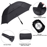 G4Free Activewear - G4Free Extra Large Golf Umbrella 62/68 inch Vented Square Umbrella -D02V717A-D02V717C-D02V717B-D02V717D-D02V717E