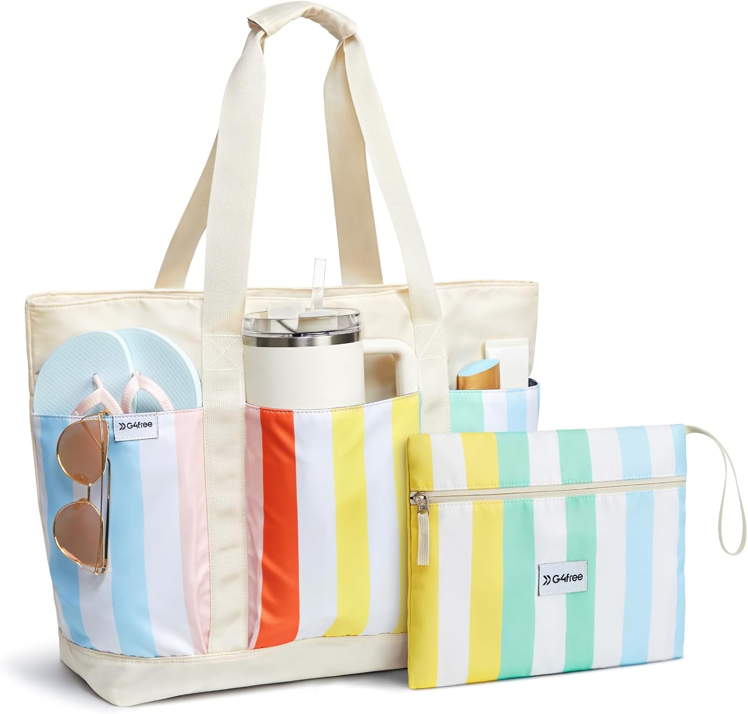 G4Free Activewear - G4Free Foldable Waterproof Beach Tote Pool Bag -TN24B462A-TN24B462B-TN24B462C