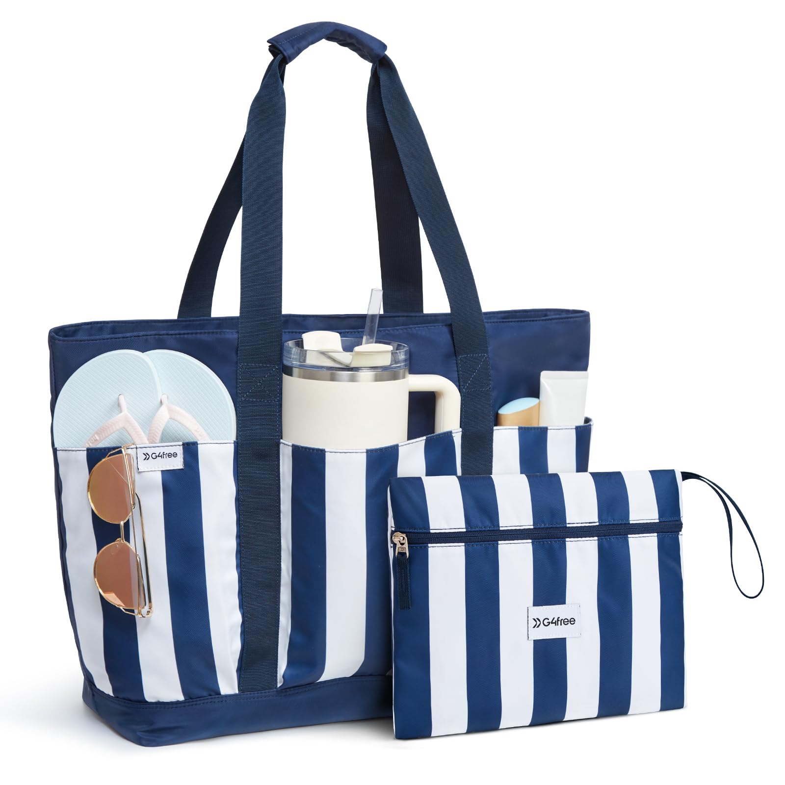 G4Free Activewear - G4Free Foldable Waterproof Beach Tote Pool Bag -TN24B462A-TN24B462B-TN24B462C