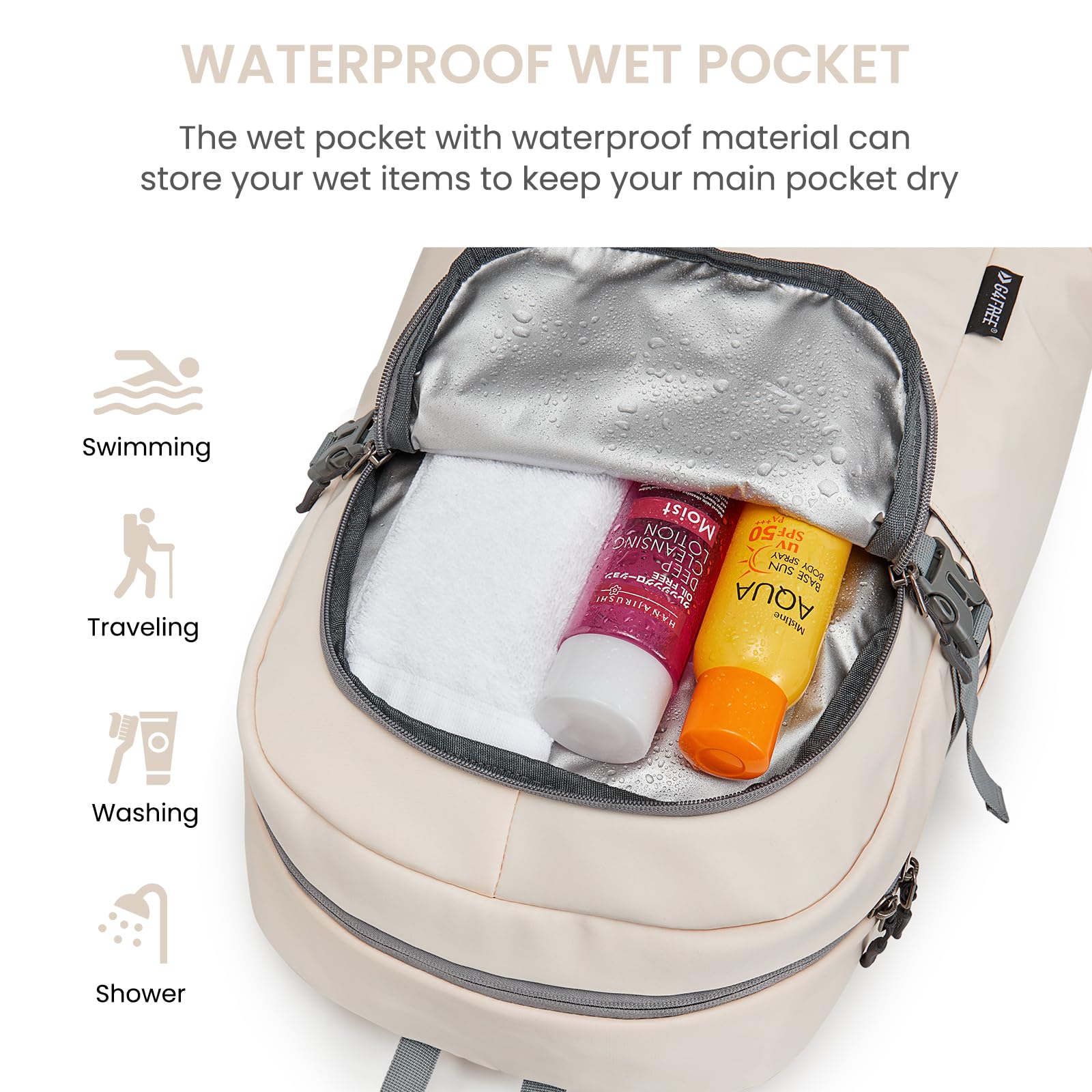 G4Free Activewear - G4Free Gym Backpack For Women with Shoes Compartment & Wet Pocket -TN23B238D-TN23B238A-TN23B238B-TN23B238C