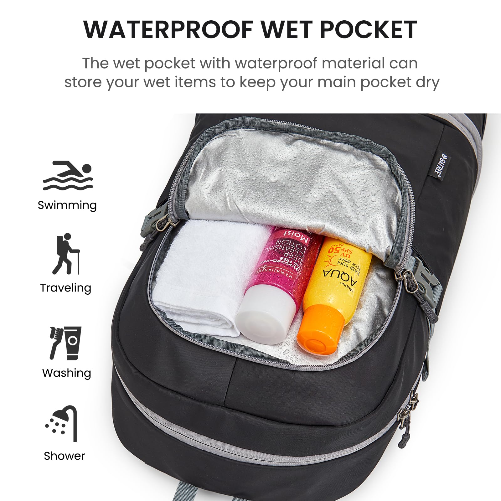 G4Free Activewear - G4Free Gym Backpack For Women with Shoes Compartment & Wet Pocket -TN23B238D-TN23B238A-TN23B238B-TN23B238C