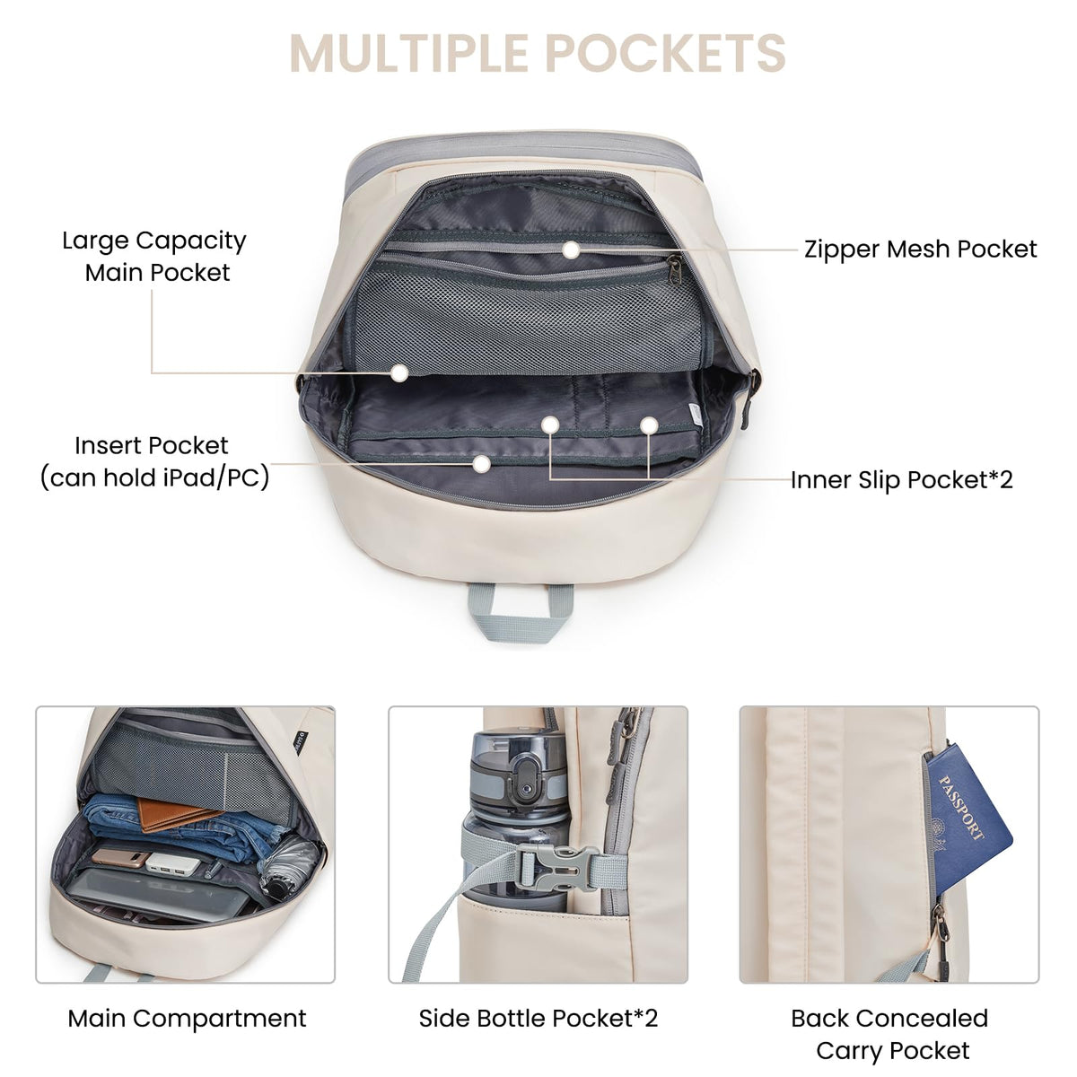 G4Free Activewear - G4Free Gym Backpack For Women with Shoes Compartment & Wet Pocket -TN23B238D-TN23B238A-TN23B238B-TN23B238C