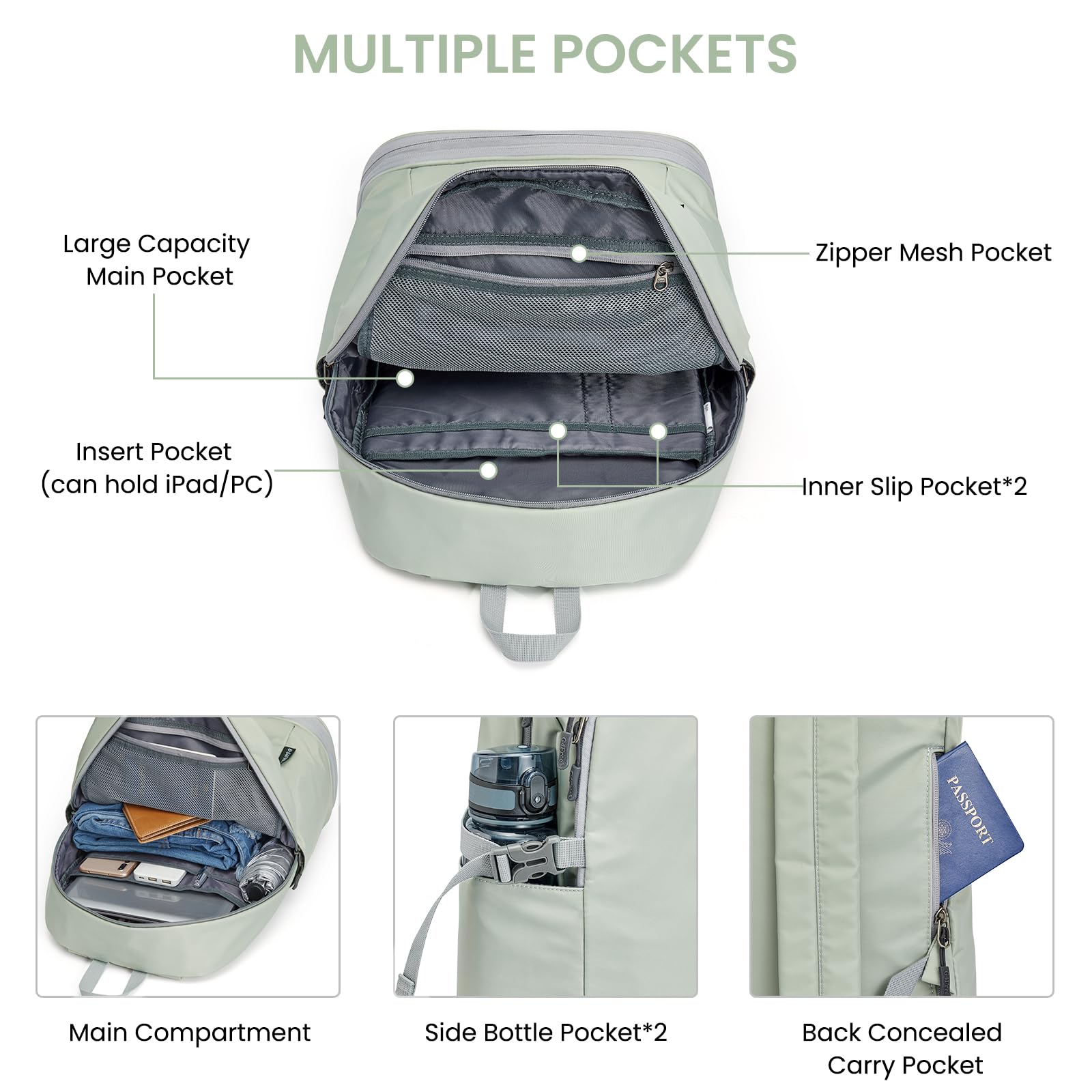 G4Free Activewear - G4Free Gym Backpack For Women with Shoes Compartment & Wet Pocket -TN23B238D-TN23B238A-TN23B238B-TN23B238C