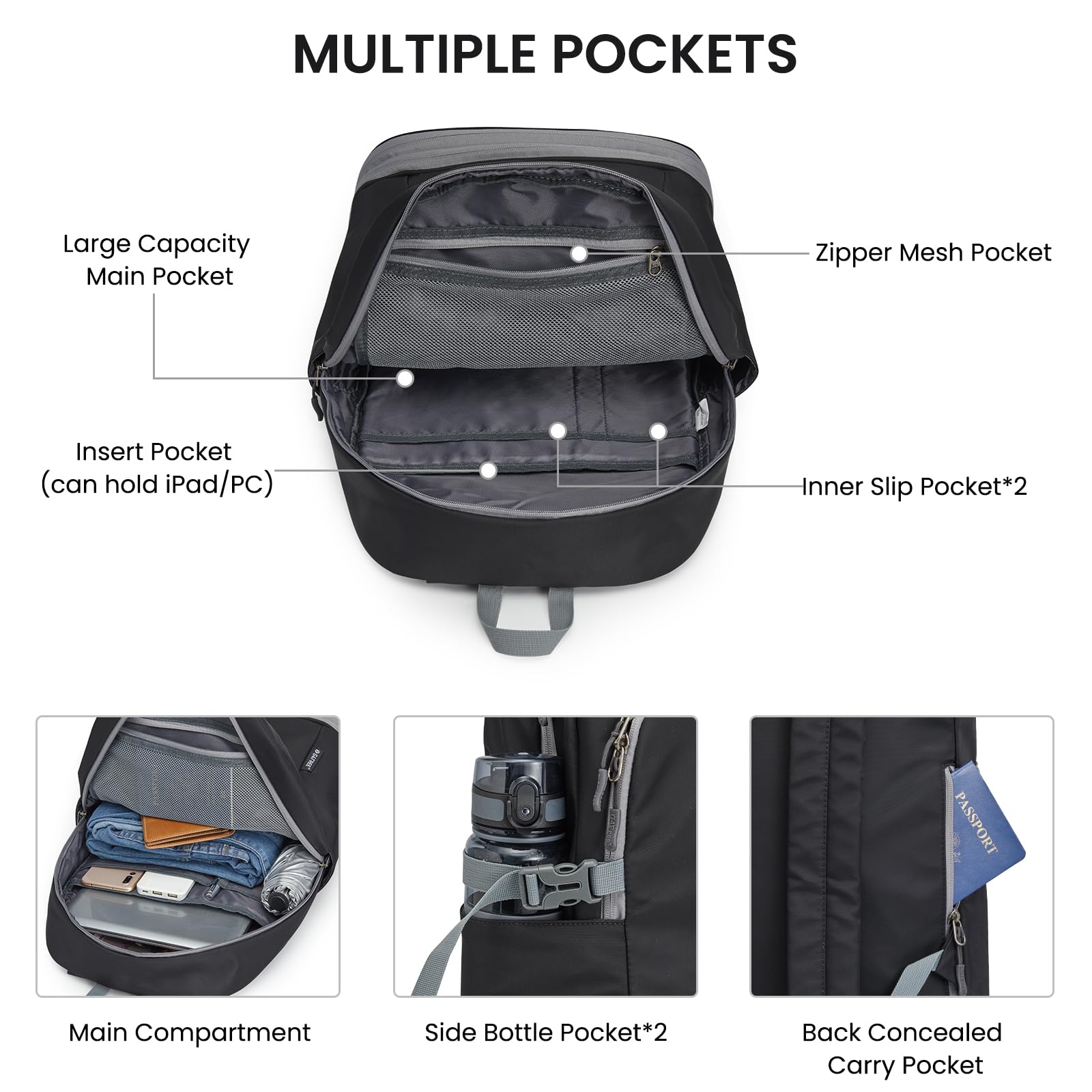 G4Free Activewear - G4Free Gym Backpack For Women with Shoes Compartment & Wet Pocket -TN23B238D-TN23B238A-TN23B238B-TN23B238C