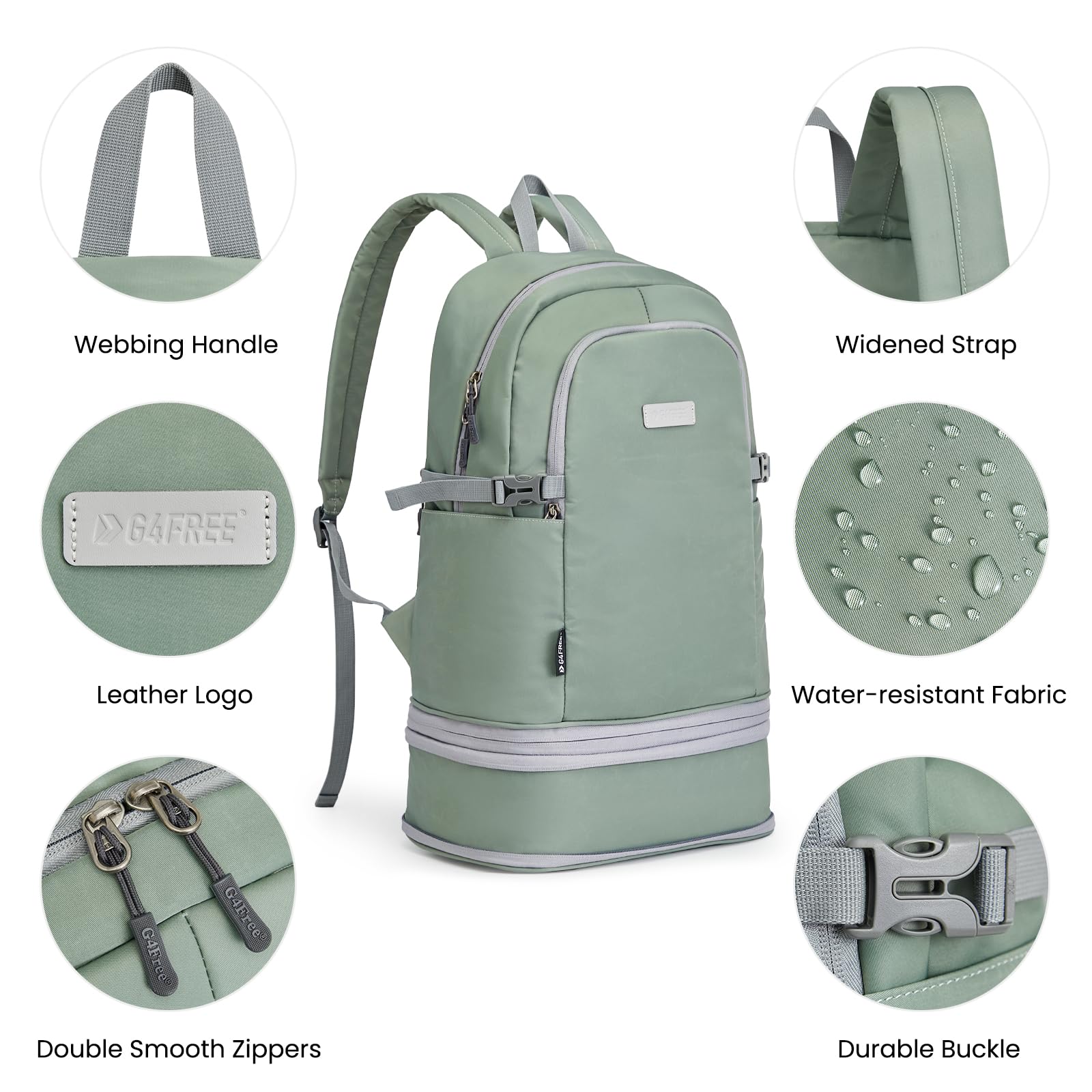 G4Free Activewear - G4Free Gym Backpack For Women with Shoes Compartment & Wet Pocket -TN23B238D-TN23B238A-TN23B238B-TN23B238C