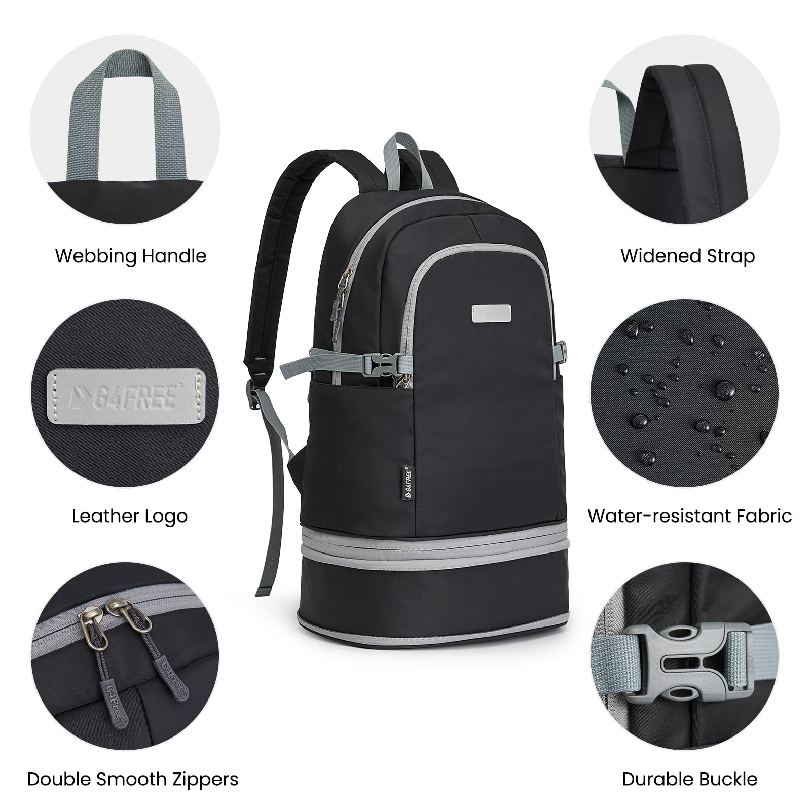 G4Free Activewear - G4Free Gym Backpack For Women with Shoes Compartment & Wet Pocket -TN23B238D-TN23B238A-TN23B238B-TN23B238C