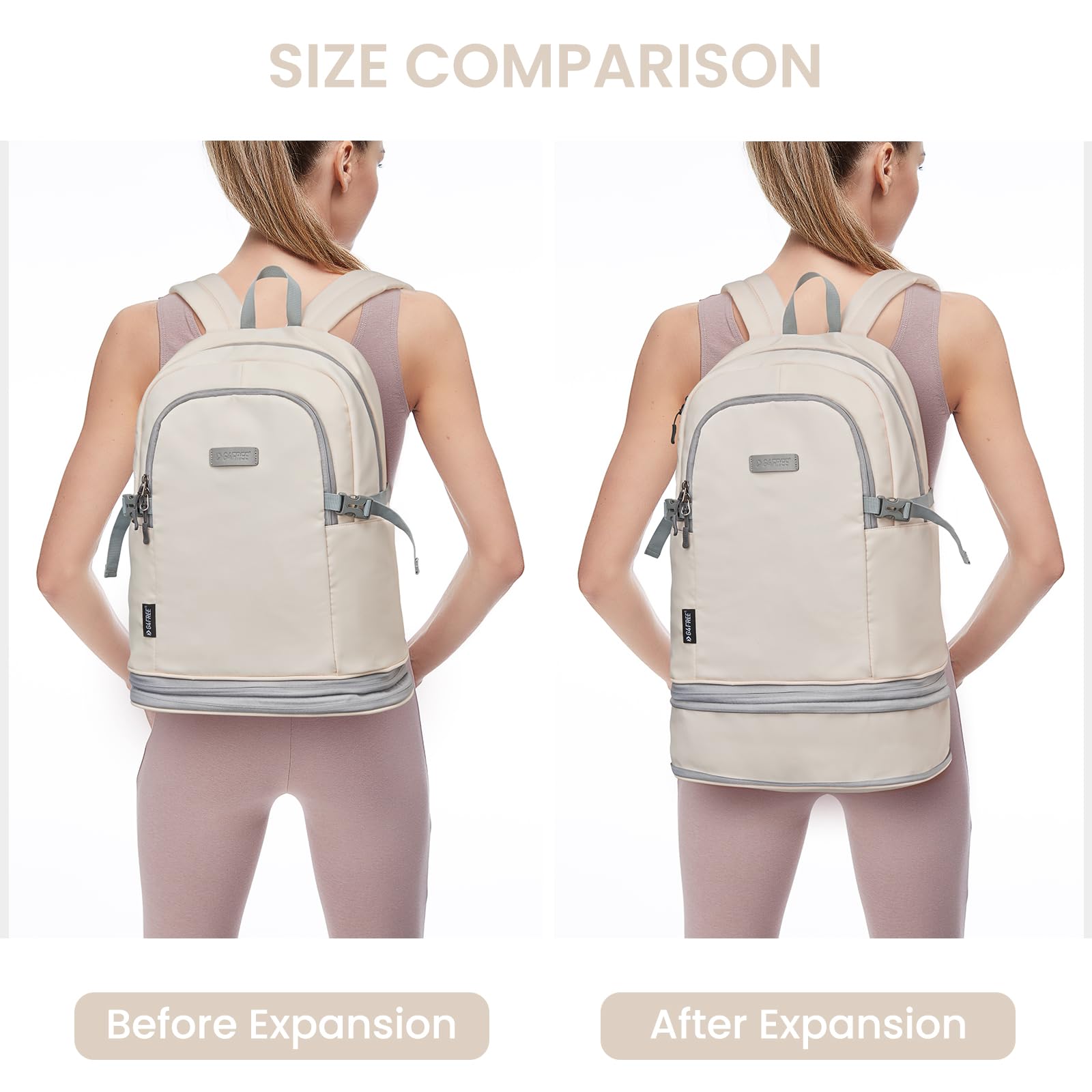 G4Free Activewear - G4Free Gym Backpack For Women with Shoes Compartment & Wet Pocket -TN23B238D-TN23B238A-TN23B238B-TN23B238C