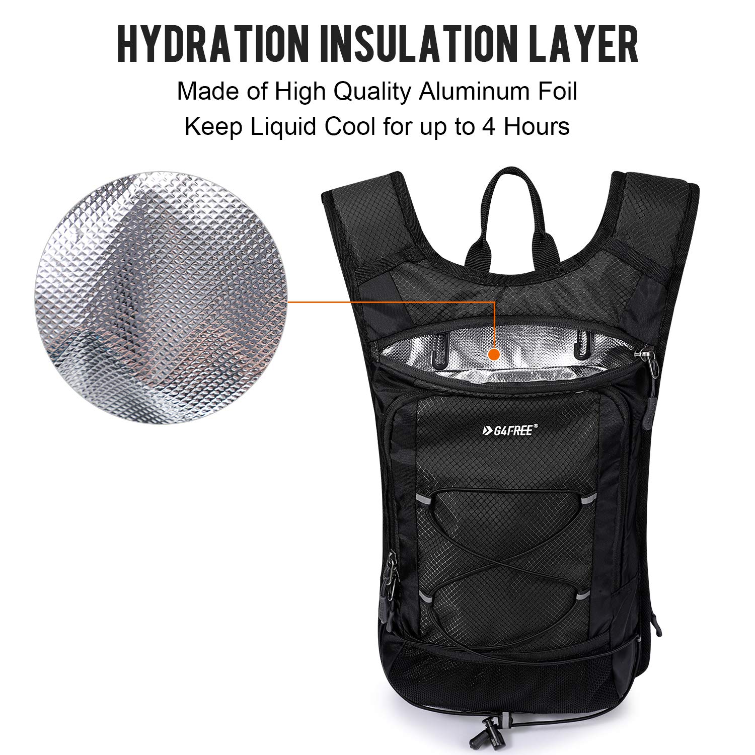 G4Free Activewear - G4Free Insulated Hydration Backpack Pack with 2L BPA -D02V741A-D02V741B-D02V741E