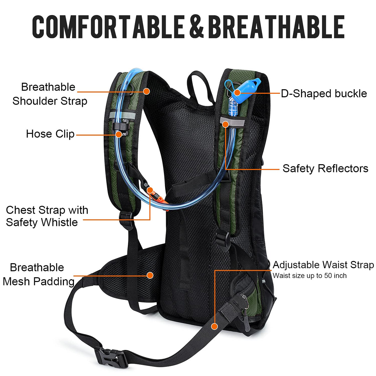 G4Free Activewear - G4Free Insulated Hydration Backpack Pack with 2L BPA -D02V741A-D02V741B-D02V741E