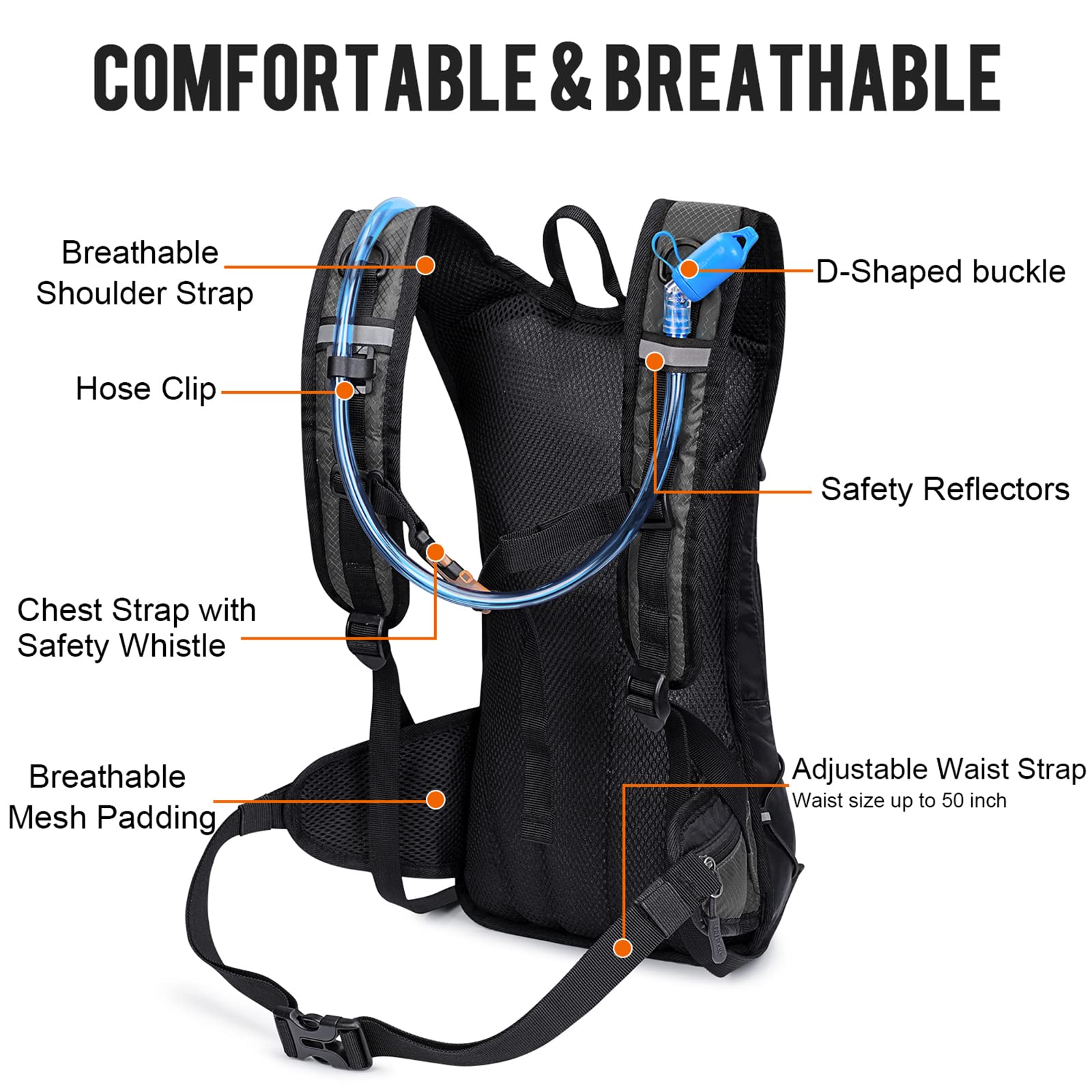 G4Free Activewear - G4Free Insulated Hydration Backpack Pack with 2L BPA -D02V741A-D02V741B-D02V741E