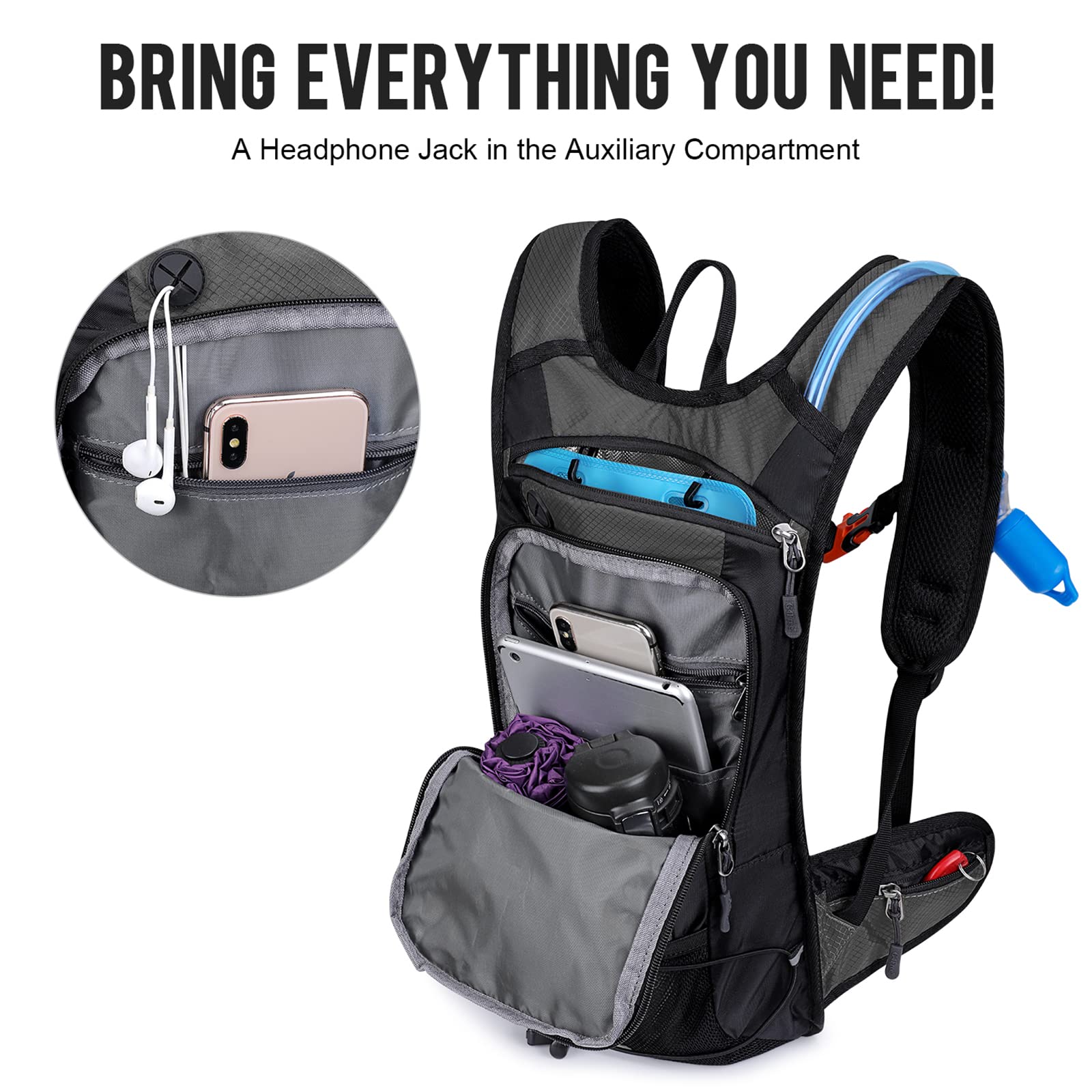 G4Free Activewear - G4Free Insulated Hydration Backpack Pack with 2L BPA -D02V741A-D02V741B-D02V741E