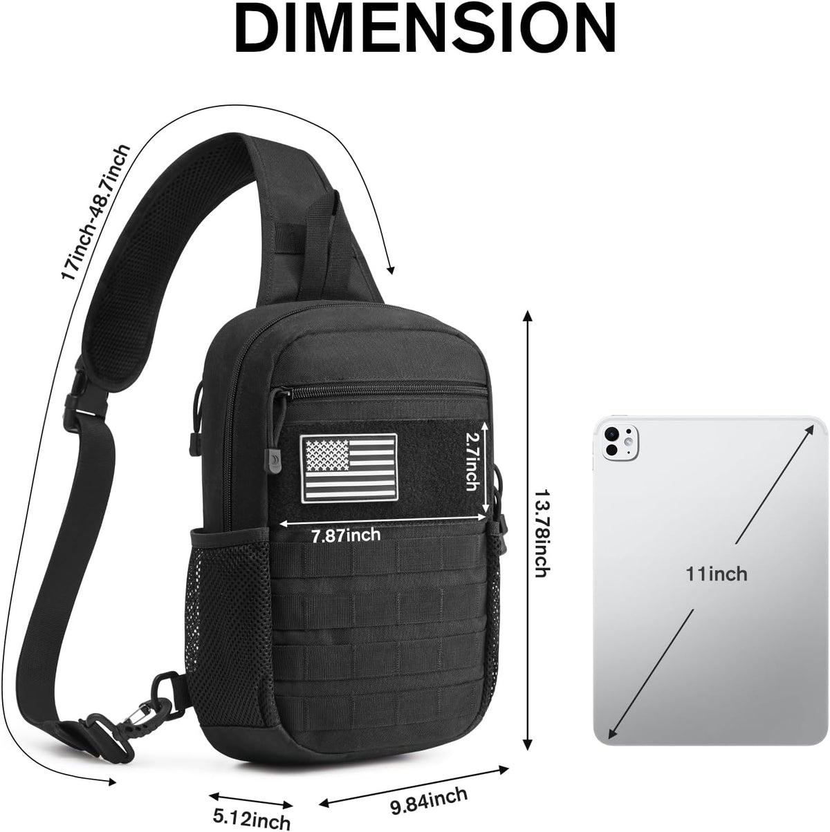 G4Free Activewear - G4Free Men Military Tactical Sling Bag -TN24B455A-TN24B455B