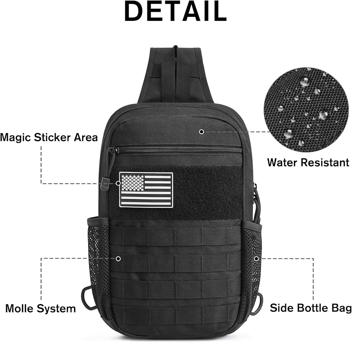 G4Free Activewear - G4Free Men Military Tactical Sling Bag -TN24B455B-TN24B455A
