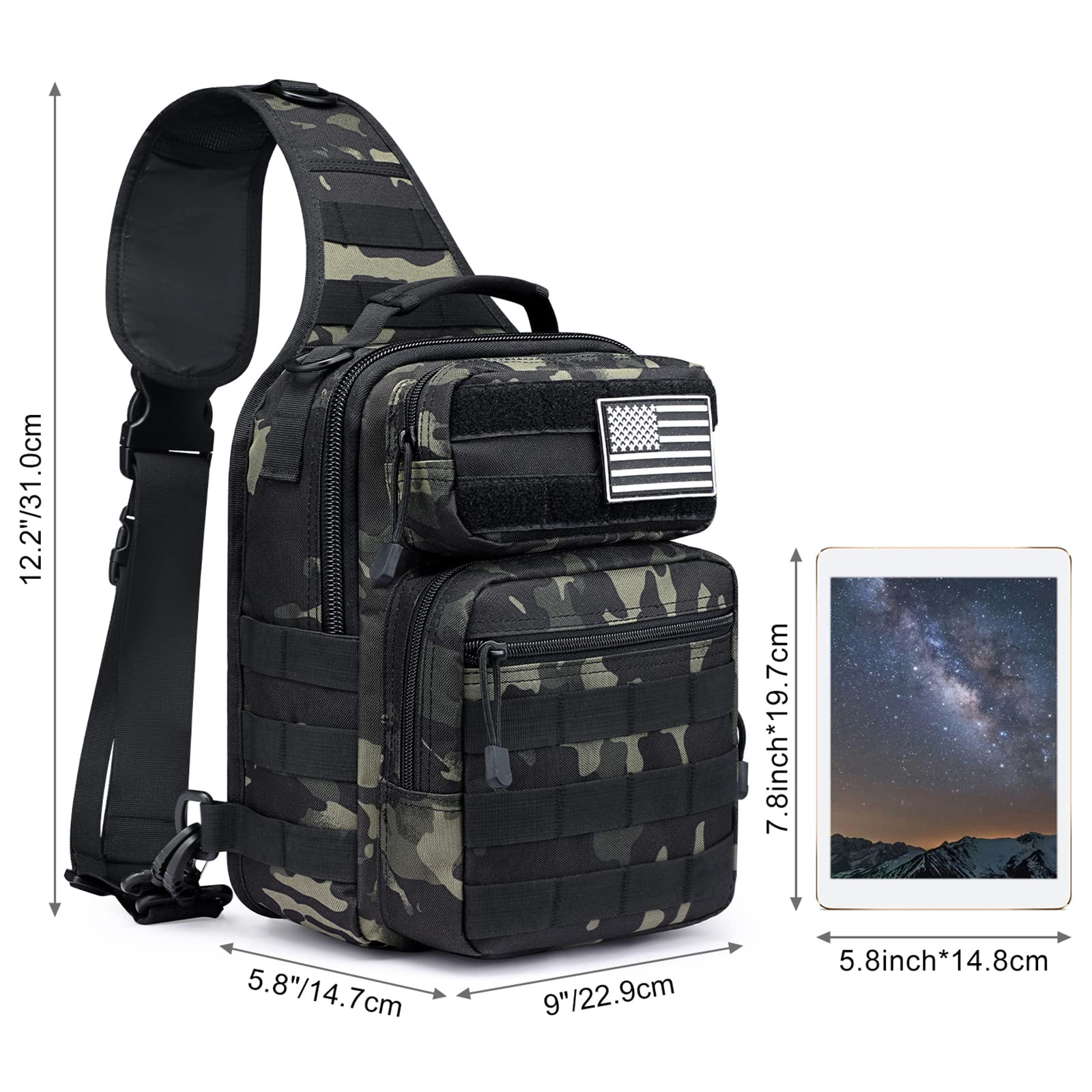 G4Free Activewear - G4Free Military Rover Tactical Sling Bag -D02V719A-D02V719D-D02V719F-D02V719C-D02V719E