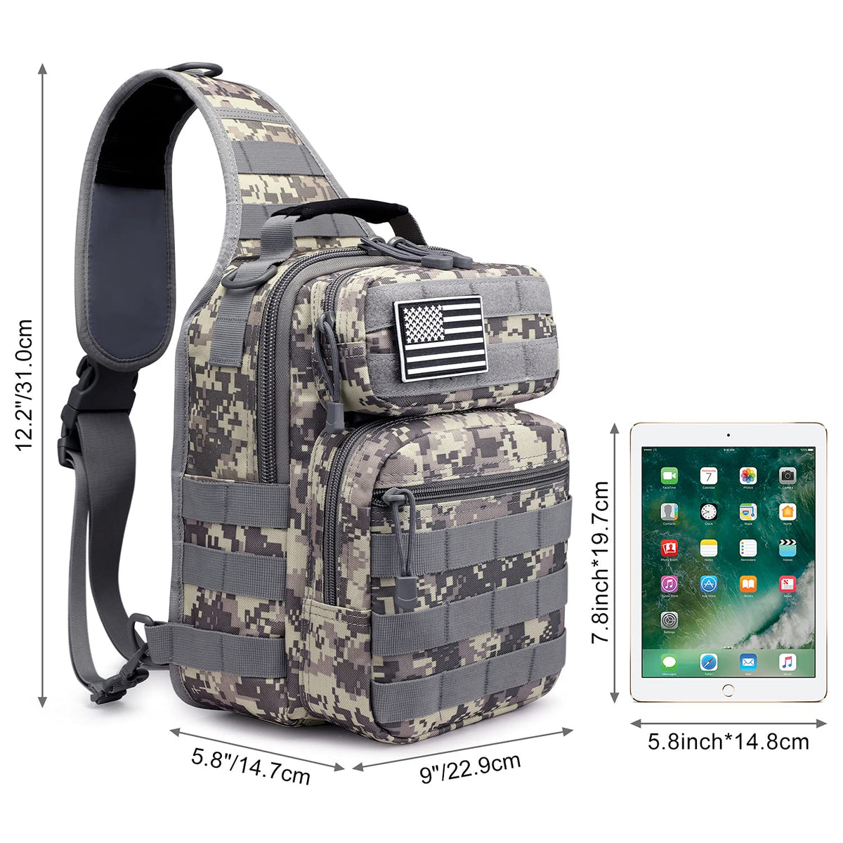 G4Free Activewear - G4Free Military Rover Tactical Sling Bag -D02V719A-D02V719D-D02V719F-D02V719C-D02V719E