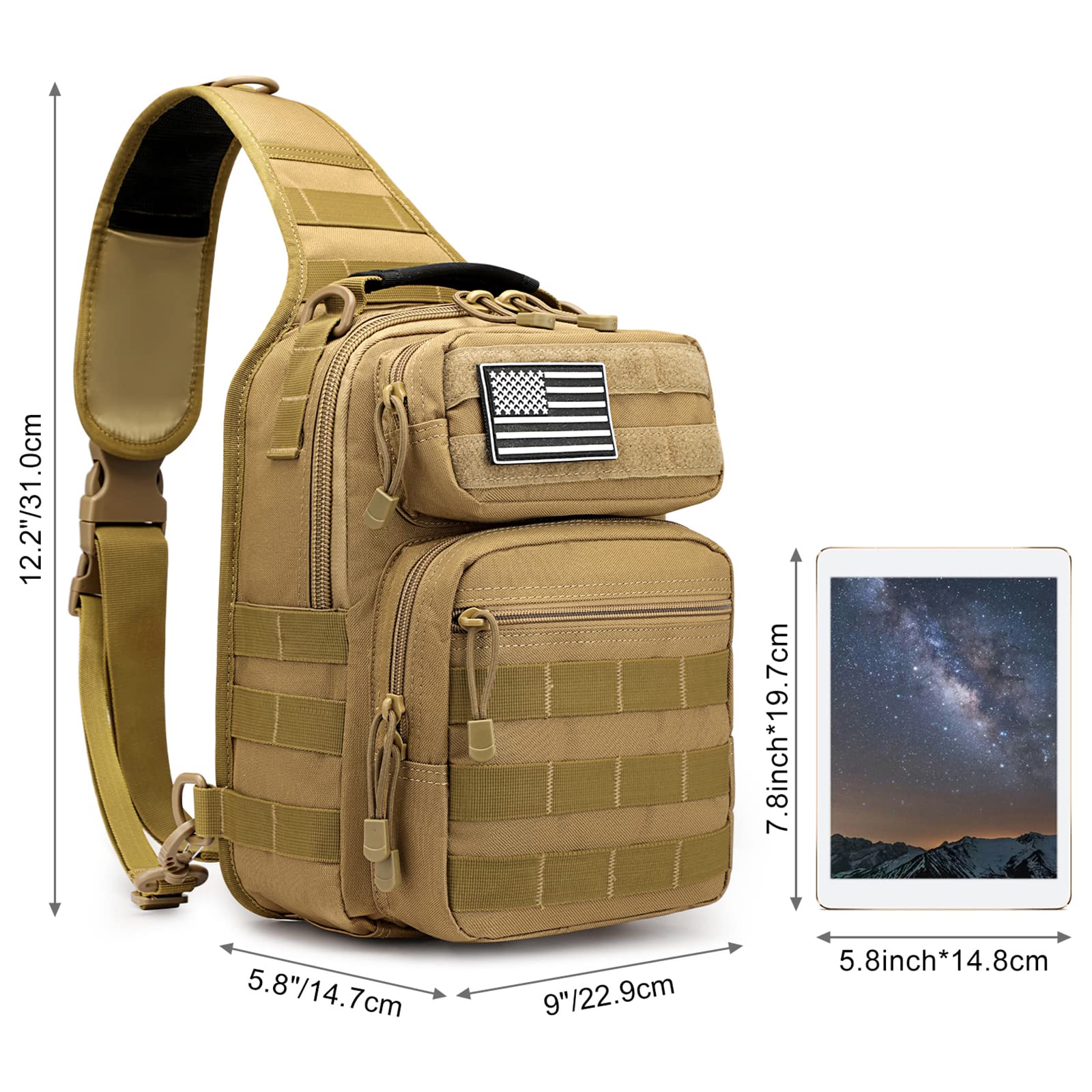 G4Free Activewear - G4Free Military Rover Tactical Sling Bag -D02V719F-D02V719A-D02V719C-D02V719E-D02V719B