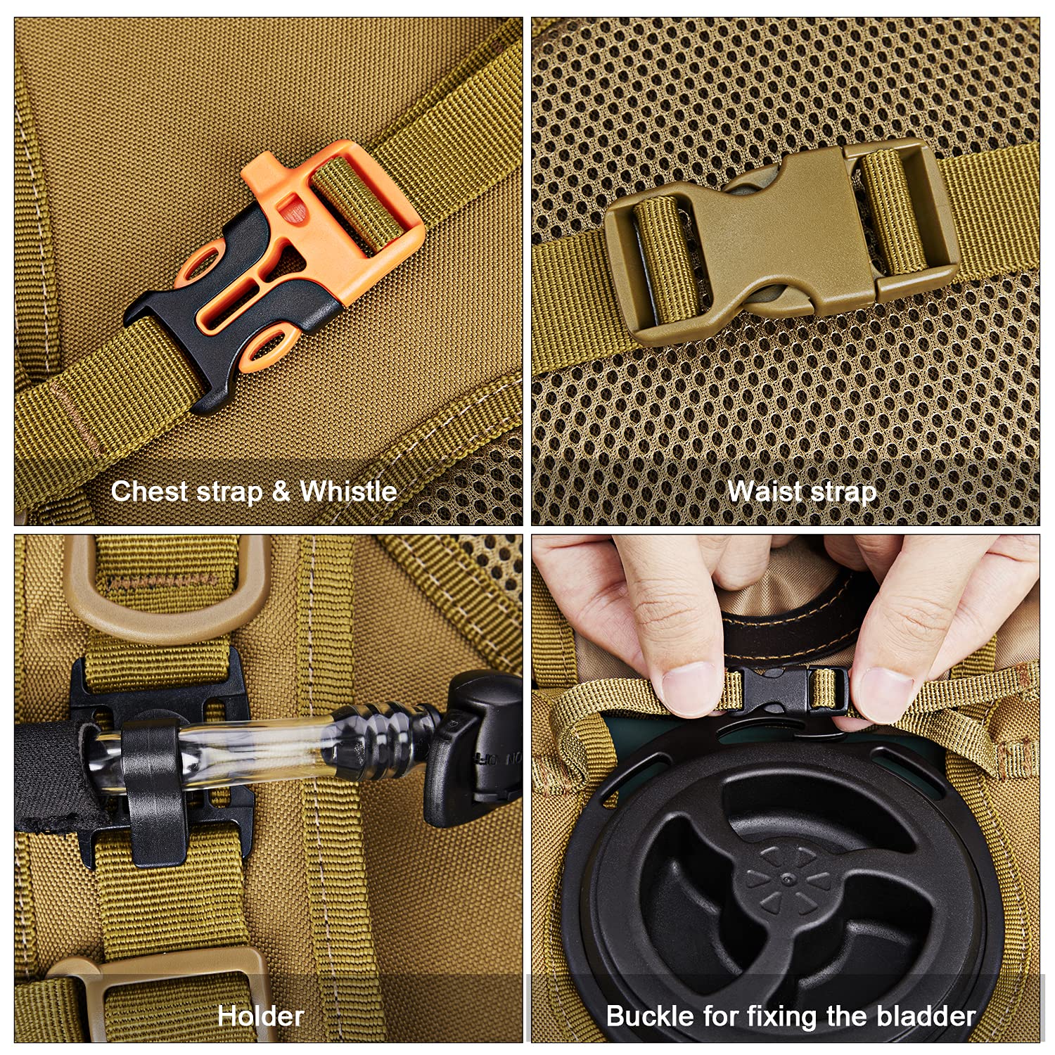 G4Free Activewear - G4Free Military Tactical Hydration Backpack with 3L Upgraded Bladder -D02V560A-D02V560B