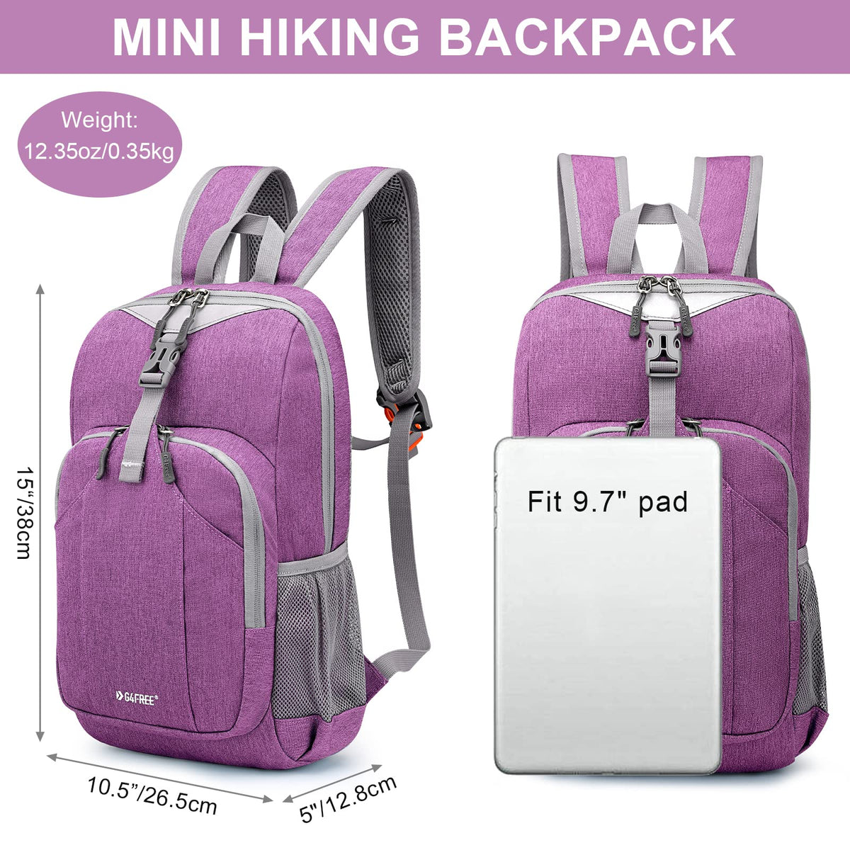 G4Free Activewear - G4Free Mini 10L Hiking Cycling Compact Shoulder Backpack -TN21B009A-TN21B009C-TN21B009E-TN21B009F-TN21B009J