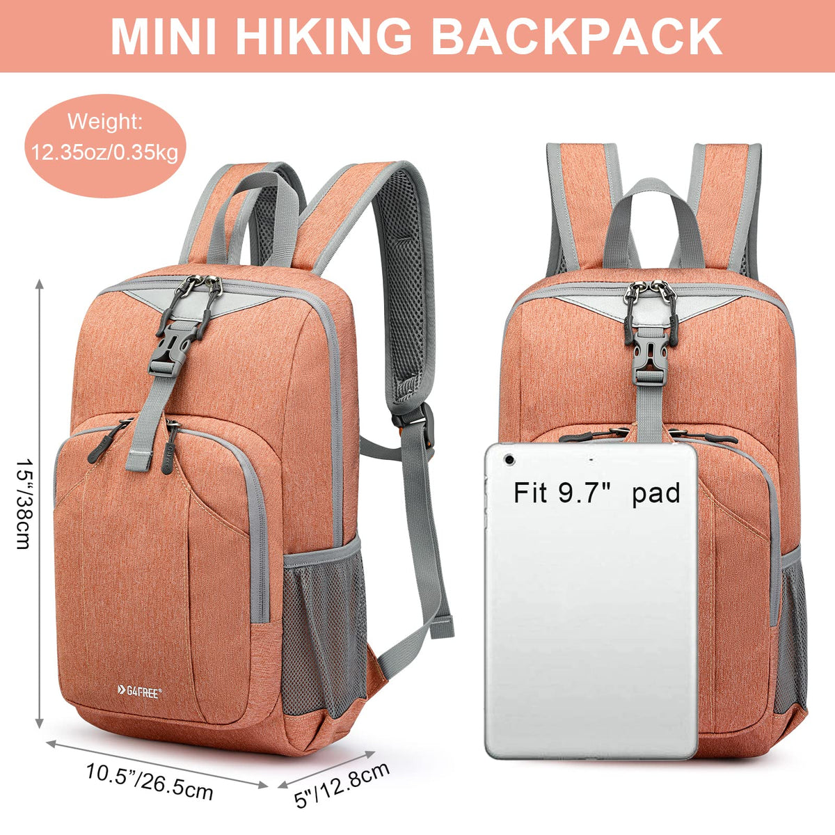 G4Free Activewear - G4Free Mini 10L Hiking Cycling Compact Shoulder Backpack -TN21B009A-TN21B009C-TN21B009E-TN21B009F-TN21B009J