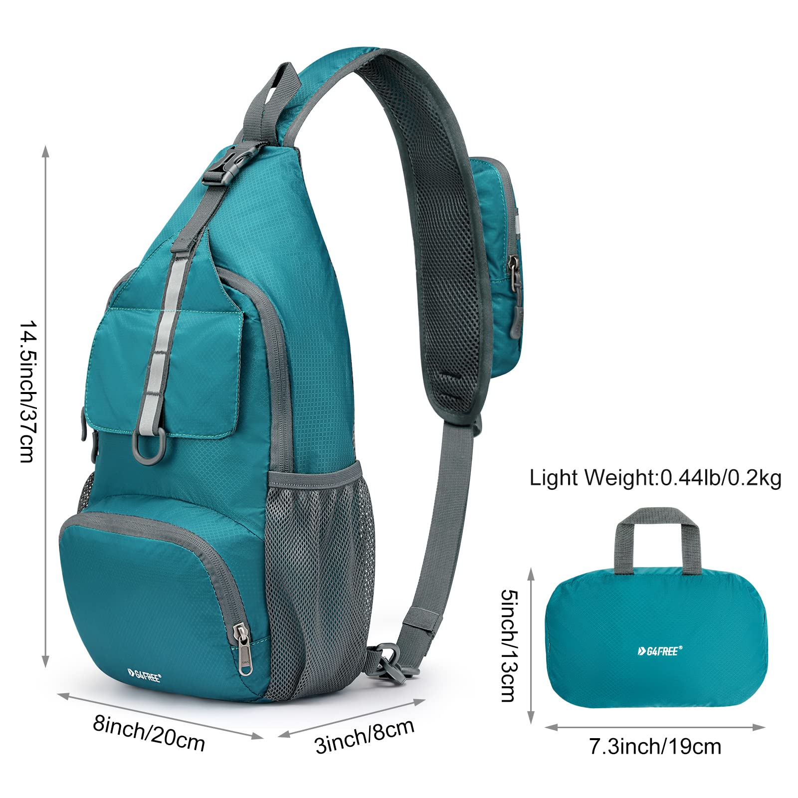 G4Free Activewear - G4Free Packable Crossbody Sling Backpack -TN21B007A-TN21B007D-TN21B007B-TN21B007E-TN21B007C