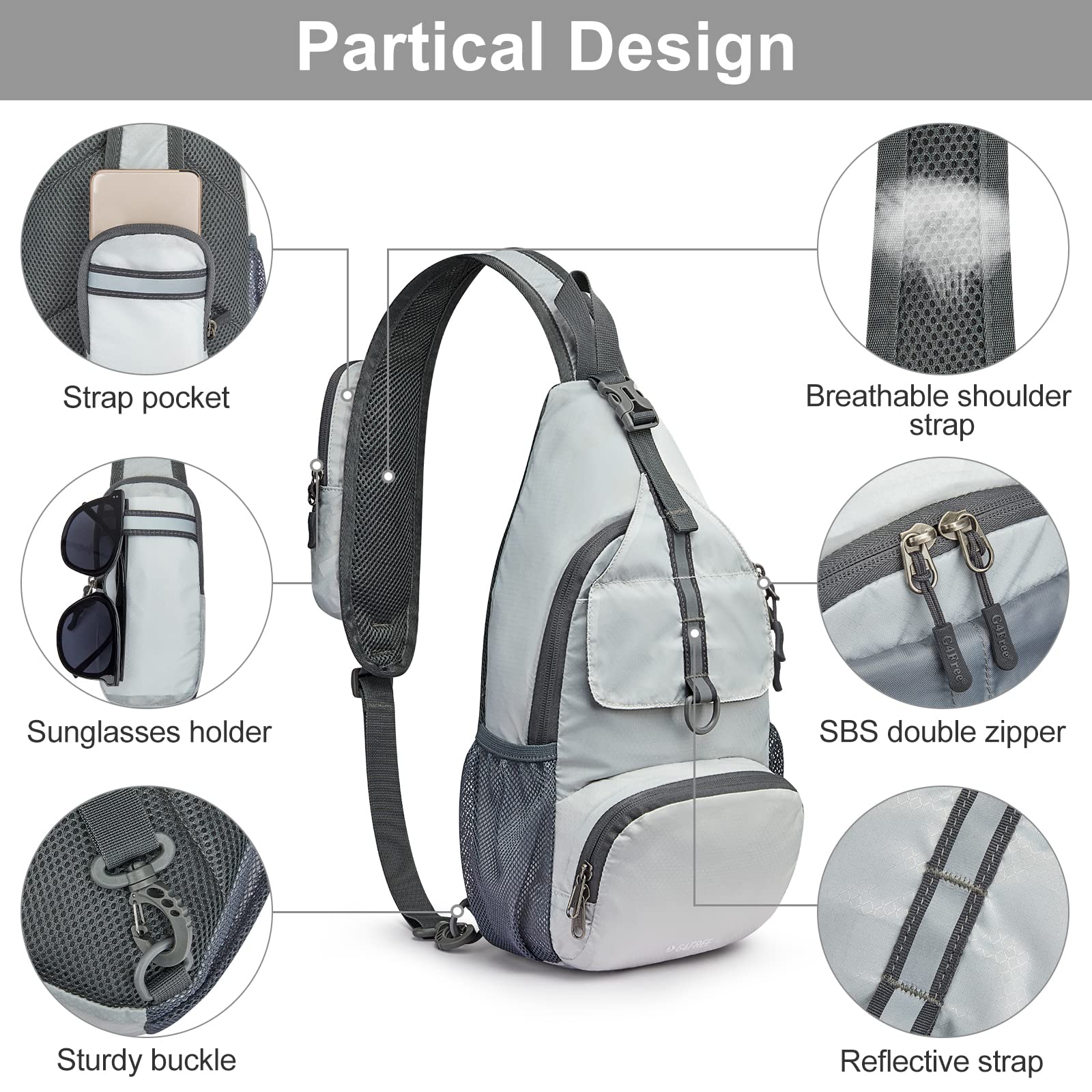 G4Free Activewear - G4Free Packable Crossbody Sling Backpack -TN21B007A-TN21B007D-TN21B007B-TN21B007E-TN21B007C