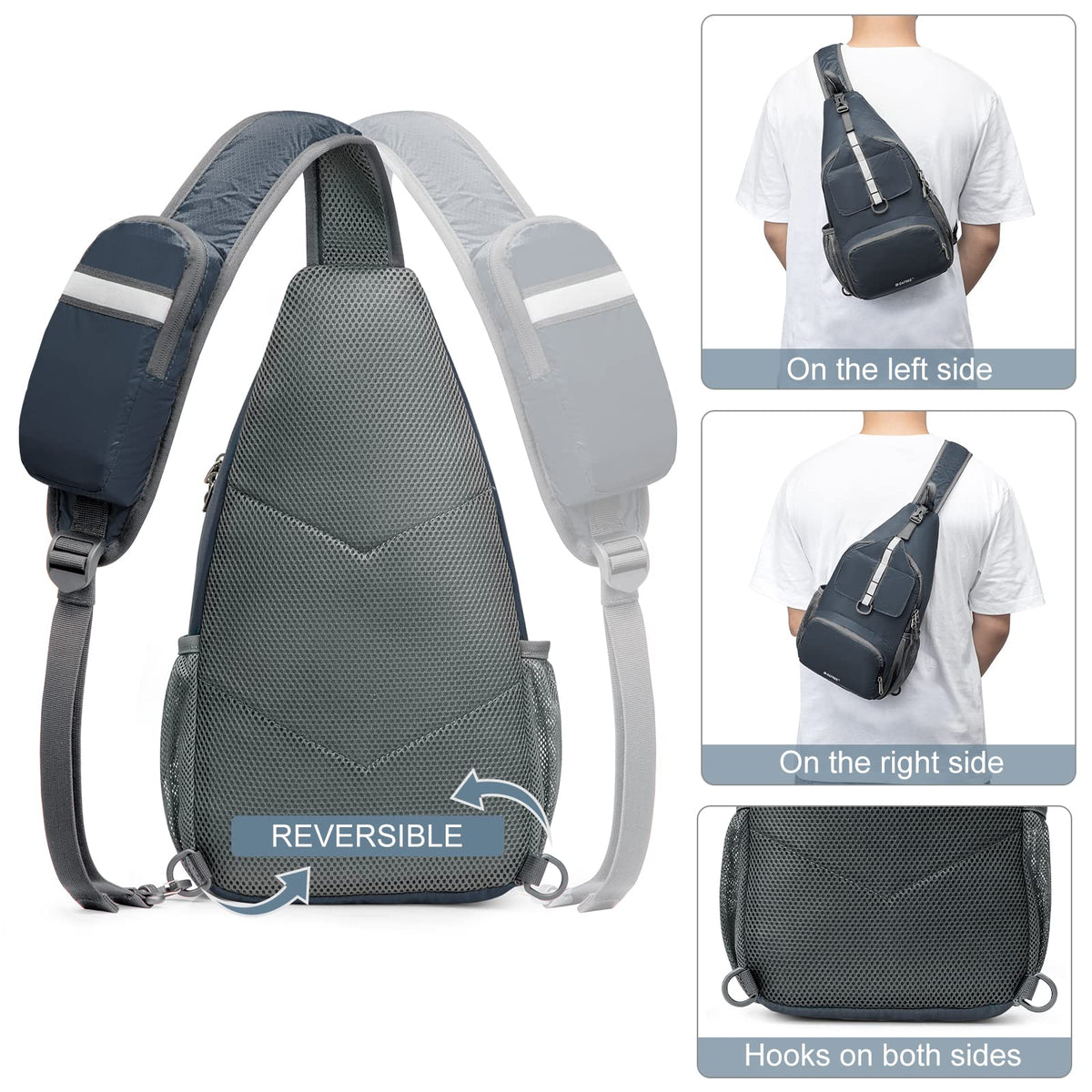 G4Free Activewear - G4Free Packable Crossbody Sling Backpack -TN21B007A-TN21B007D-TN21B007B-TN21B007E-TN21B007C