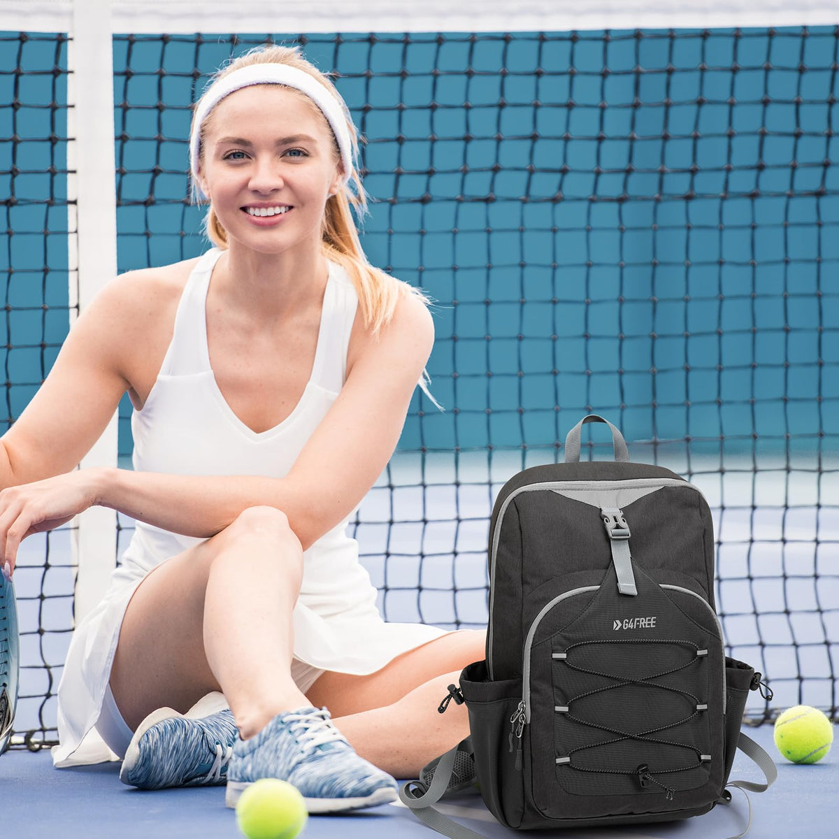 G4Free Activewear - G4Free Pickleball Backpack Fits 2 to 4 Paddles -TN23B318A-TN23B318B-TN23B318C-TN23B318D-TN23B318E
