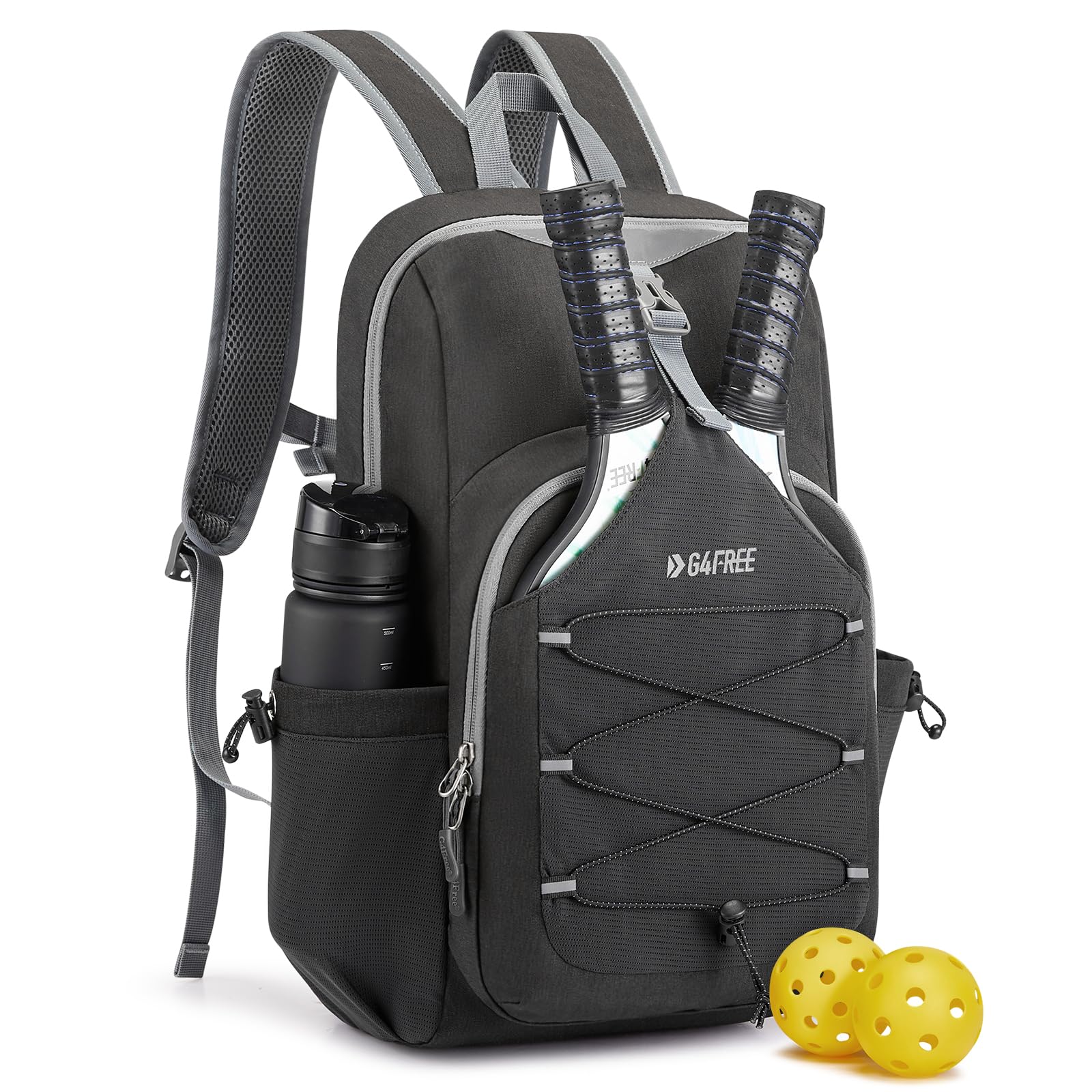 G4Free Activewear - G4Free Pickleball Backpack Fits 2 to 4 Paddles -TN23B318A-TN23B318B-TN23B318C-TN23B318D-TN23B318E