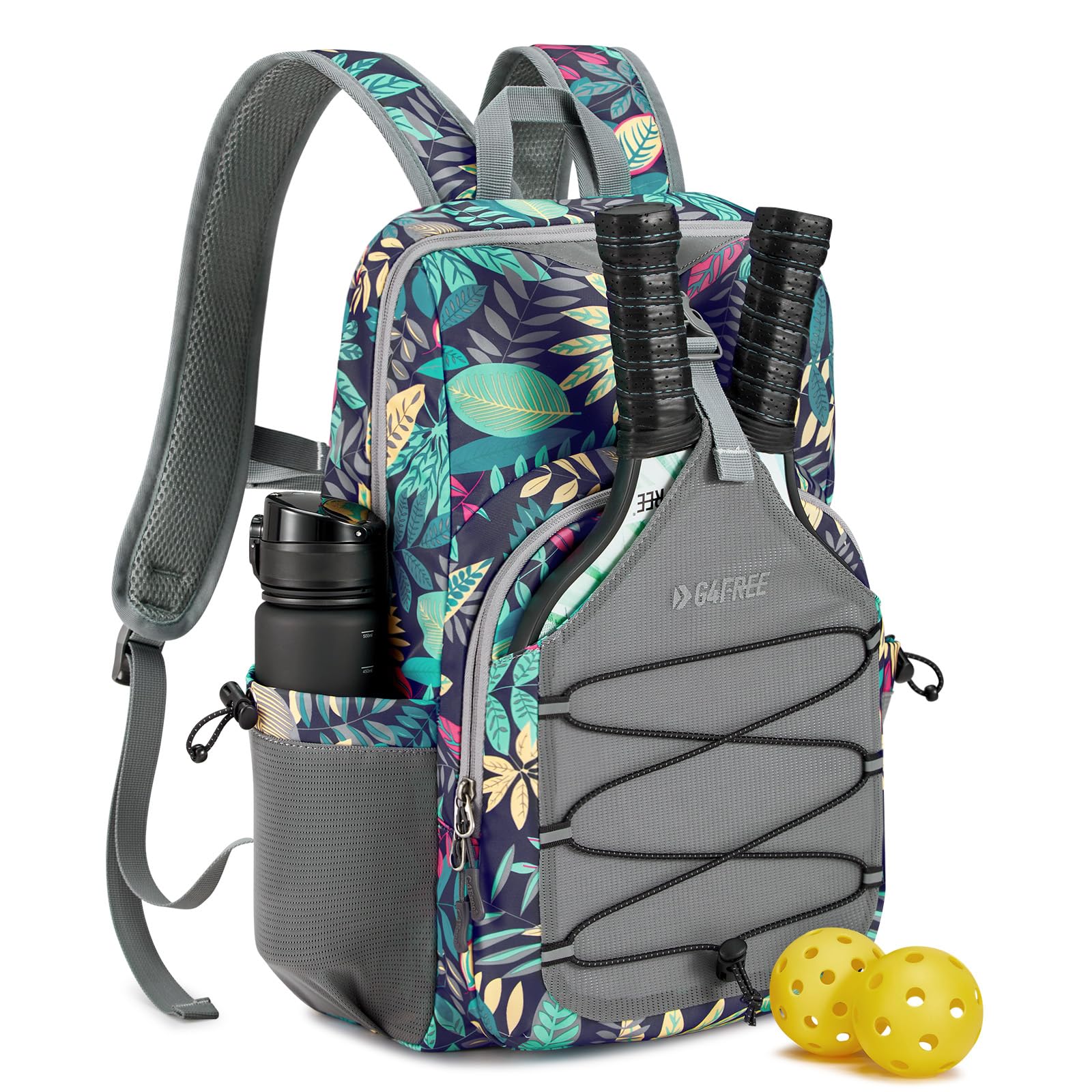 G4Free Activewear - G4Free Pickleball Backpack Fits 2 to 4 Paddles -TN23B318A-TN23B318B-TN23B318C-TN23B318D-TN23B318E