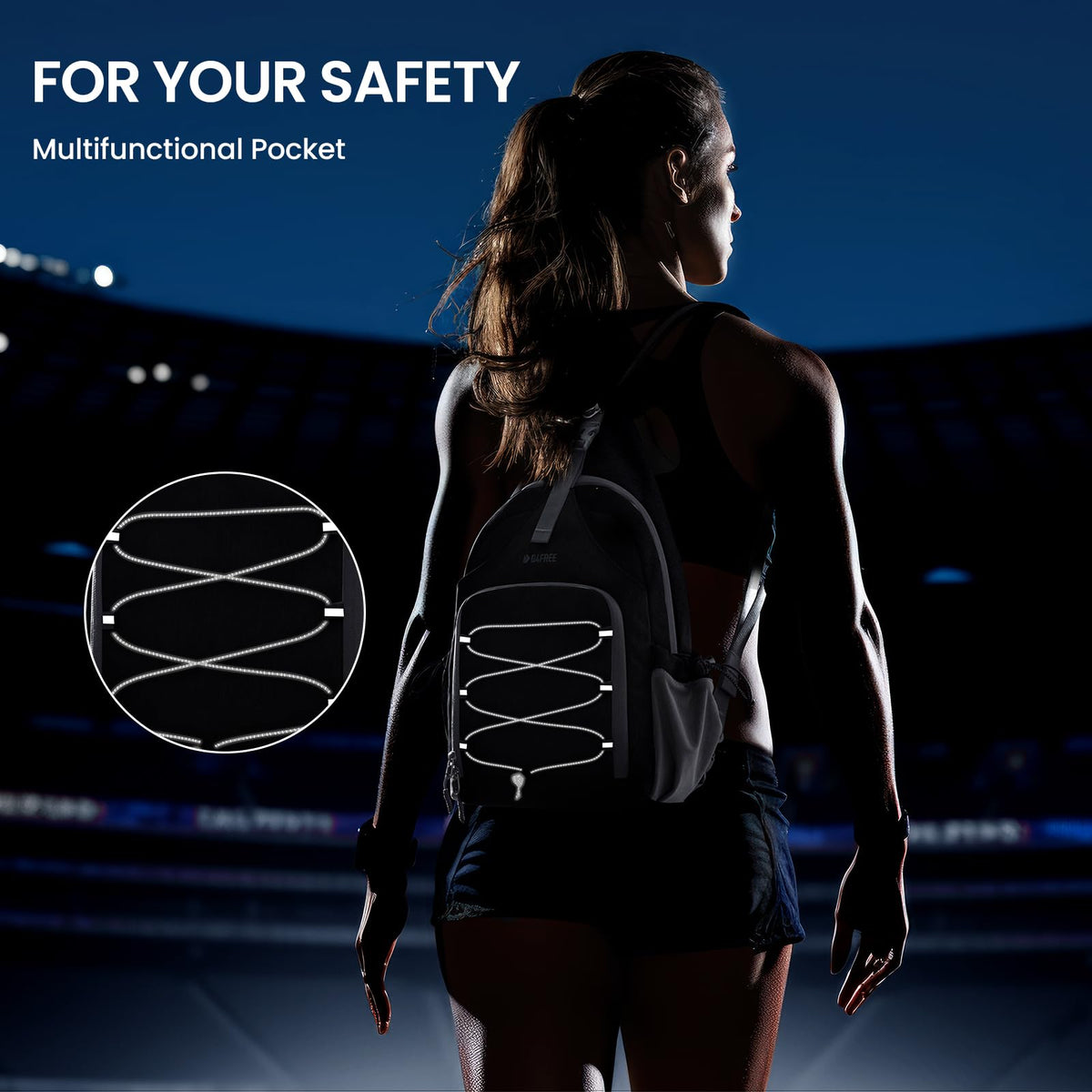 G4Free Activewear - G4Free Pickleball Bag with Adjustable Strap -TN23B320A-TN23B320B-TN23B320C