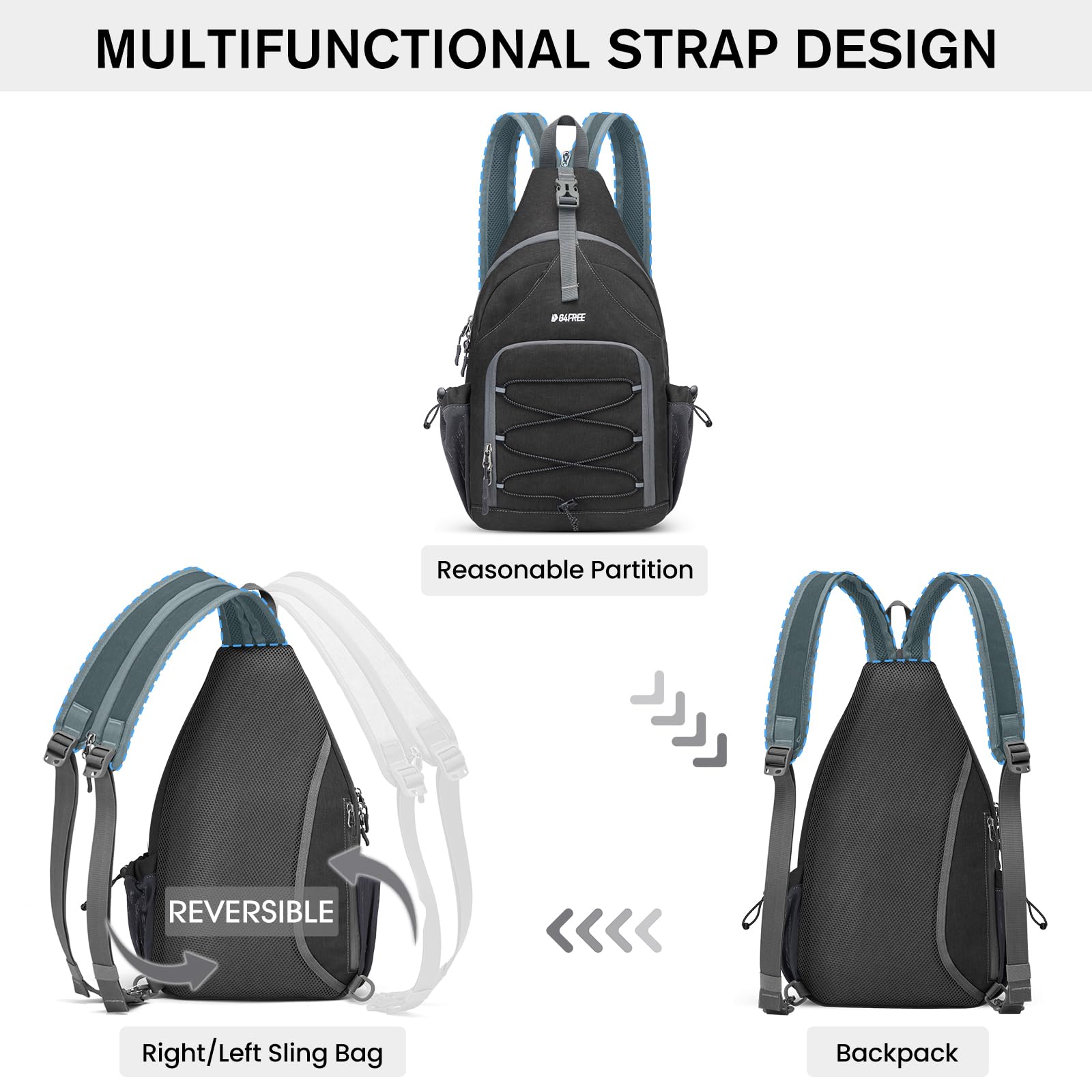 G4Free Activewear - G4Free Pickleball Bag with Adjustable Strap -TN23B320A-TN23B320B-TN23B320C