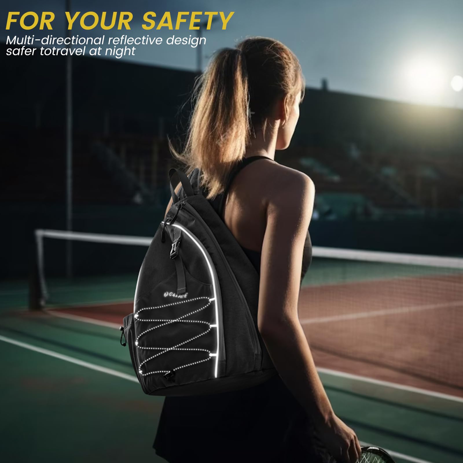 G4Free Activewear - G4Free Pickleball Bag with Waterproof Pocket/Fence Hook -TN23B324A-TN23B324B-TN23B324C-TN23B324D-TN23B324E