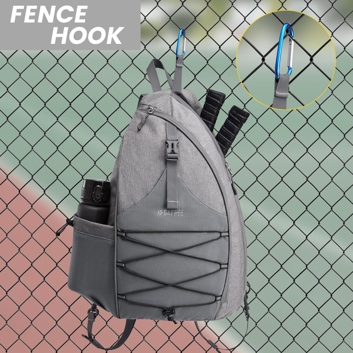 G4Free Activewear - G4Free Pickleball Bag with Waterproof Pocket/Fence Hook -TN23B324A-TN23B324B-TN23B324C-TN23B324D-TN23B324E