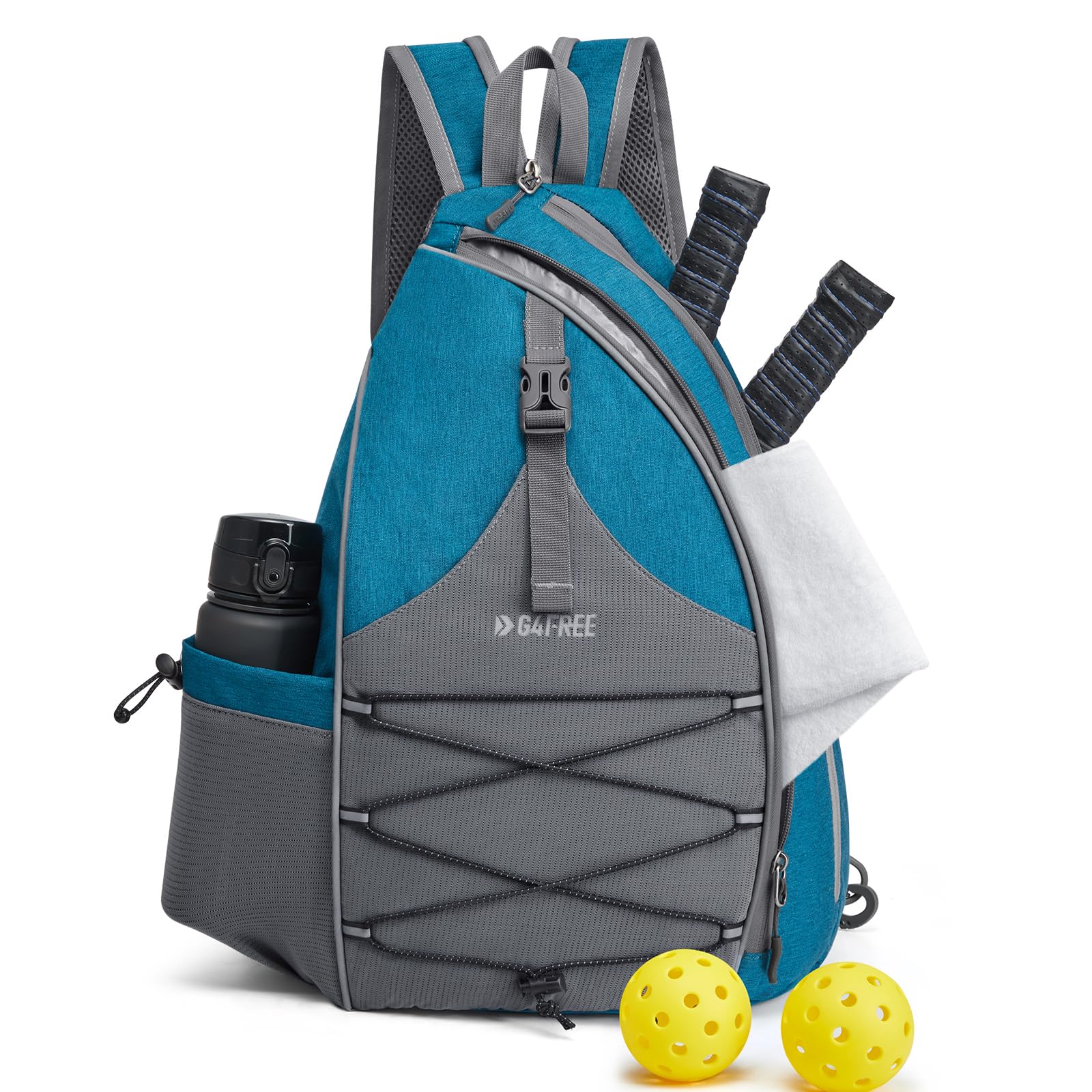 G4Free Activewear - G4Free Pickleball Bag with Waterproof Pocket/Fence Hook -TN23B324A-TN23B324B-TN23B324C-TN23B324D-TN23B324E