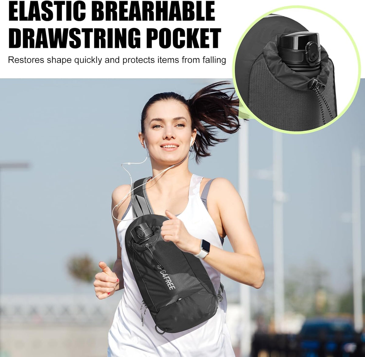 G4Free Activewear - G4Free RFID Blocking Lightweight Crossbody Chest Shoulder Bag -TN23B317A-TN23B317E-TN23B317C-TN23B317D-TN23B317B