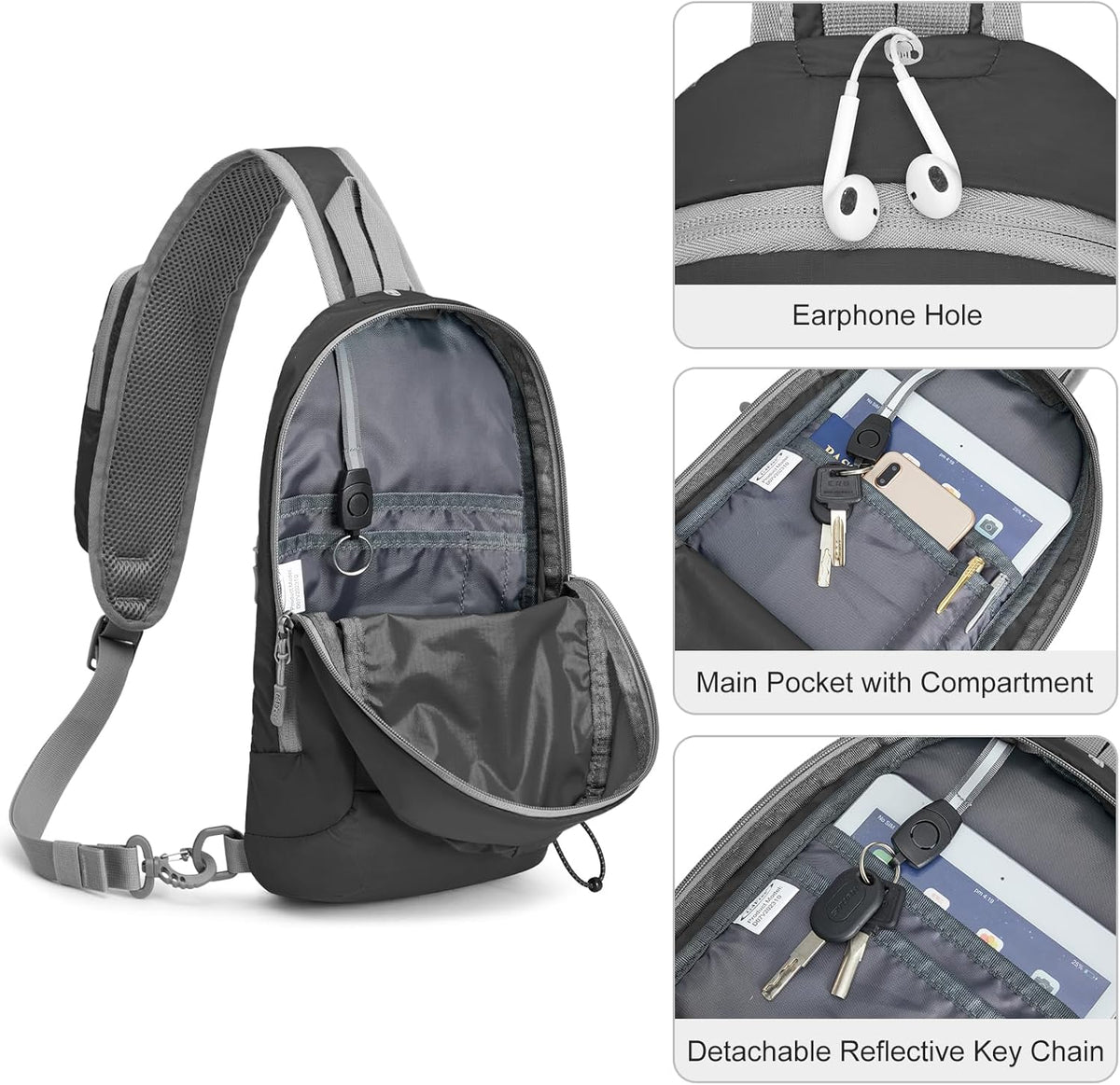 G4Free Activewear - G4Free RFID Blocking Lightweight Crossbody Chest Shoulder Bag -TN23B317A-TN23B317E-TN23B317C-TN23B317D-TN23B317B