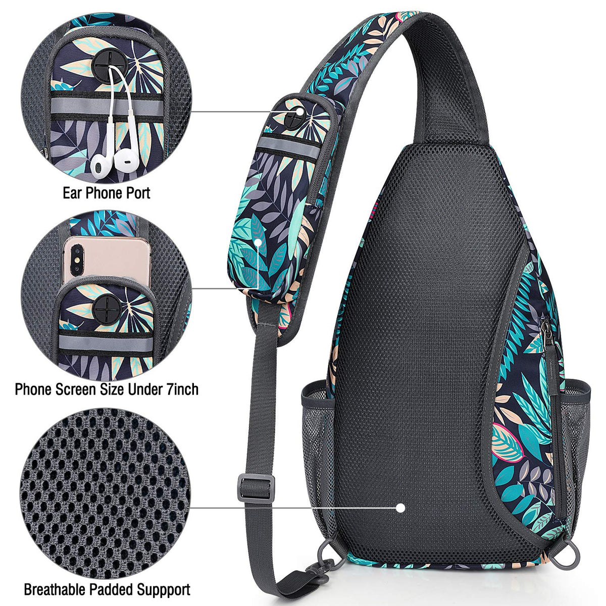 G4Free Activewear - G4Free RFID Blocking Sling Bag -D02V743S-D02V743A-D02V743P-D02V743N-D02V743B