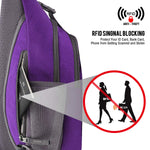 G4Free Activewear - G4Free RFID Blocking Sling Bag -D02V743S-D02V743A-D02V743P-D02V743N-D02V743B