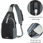 G4Free Activewear - G4Free RFID Crossbody Sling Backpack with USB Charging Port -TN23B273C-TN23B273A-TN23B273H-TN23B273E-TN23B273B