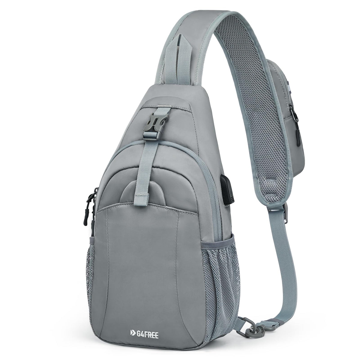 G4Free Activewear - G4Free RFID Crossbody Sling Backpack with USB Charging Port -TN23B273C-TN23B273A-TN23B273H-TN23B273E-TN23B273B