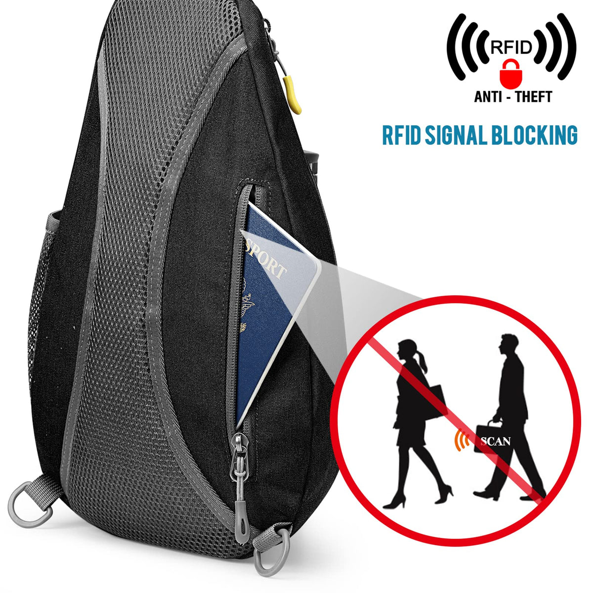 G4Free Activewear - G4Free RFID Sling Bag Crossbody Backpack -D02V708F-D02V708E-D02V708H-D02V708J-D02V708L