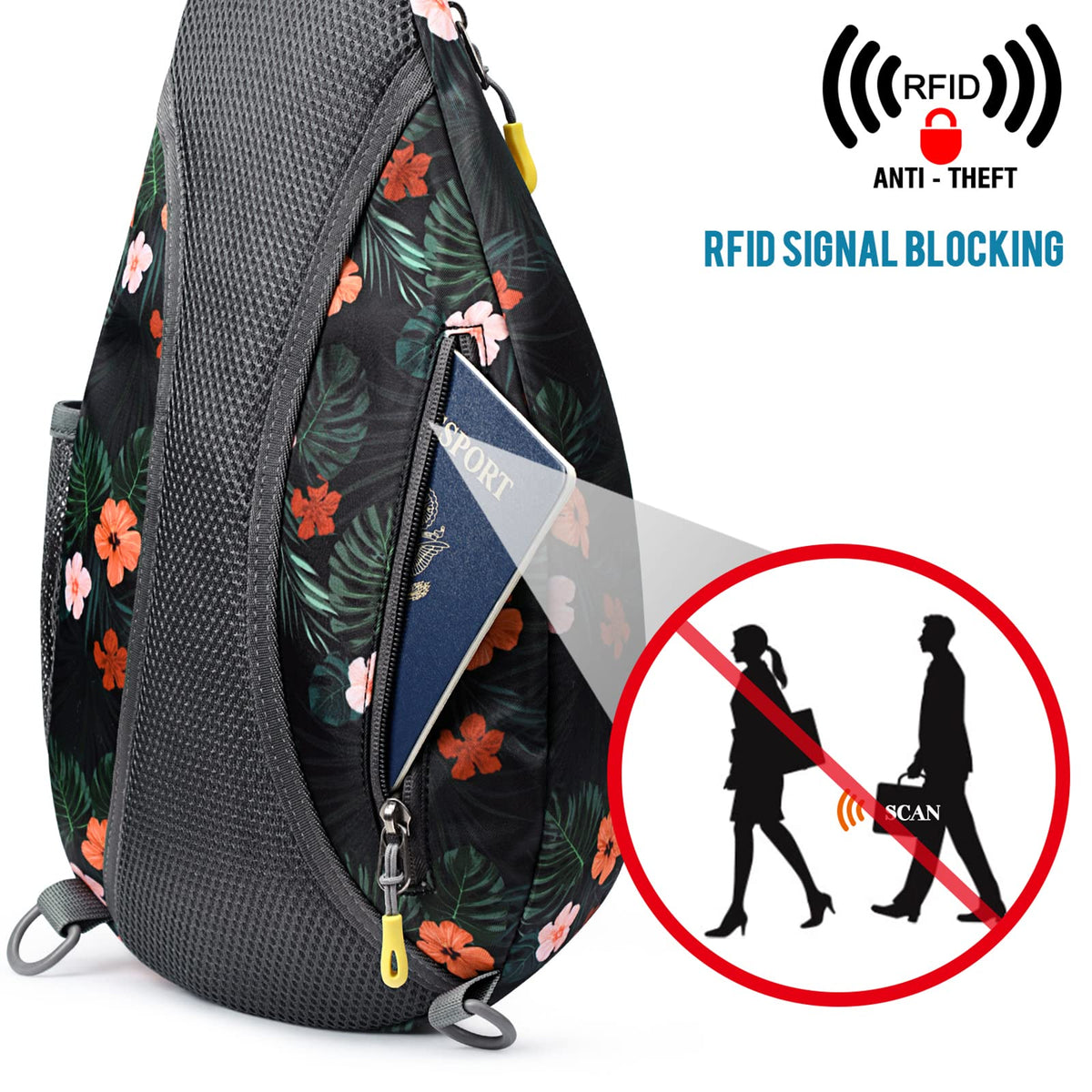 G4Free Activewear - G4Free RFID Sling Bag Crossbody Backpack -D02V708F-D02V708E-D02V708H-D02V708J-D02V708L