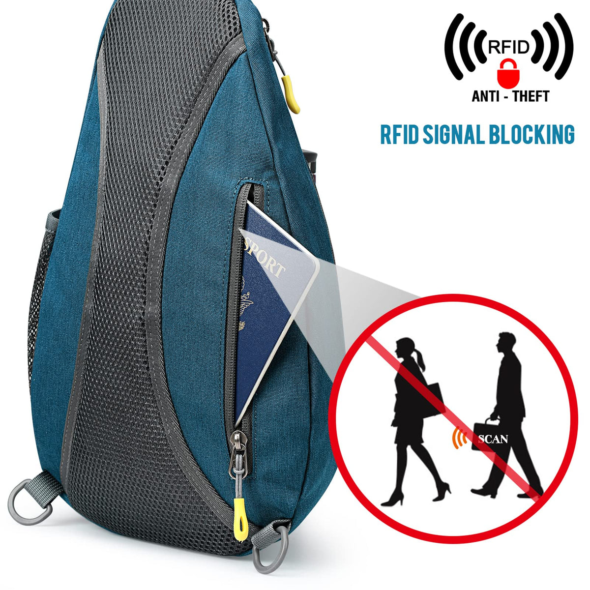 G4Free Activewear - G4Free RFID Sling Bag Crossbody Backpack -D02V708F-D02V708E-D02V708H-D02V708J-D02V708L