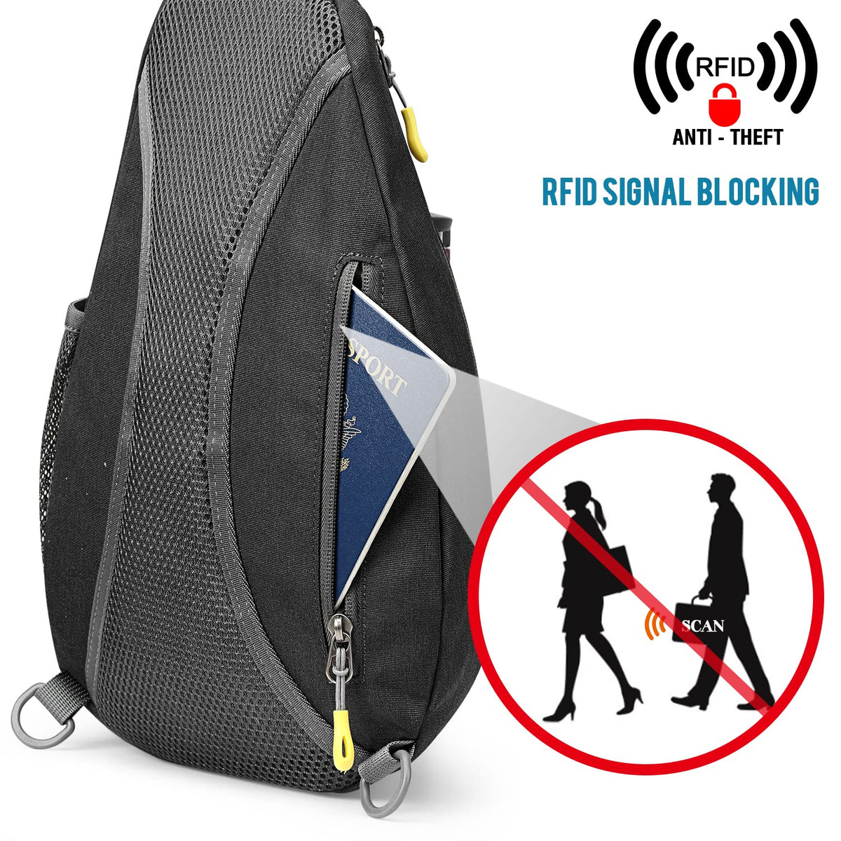 G4Free Activewear - G4Free RFID Sling Bag Crossbody Backpack -D02V708F-D02V708E-D02V708H-D02V708J-D02V708L