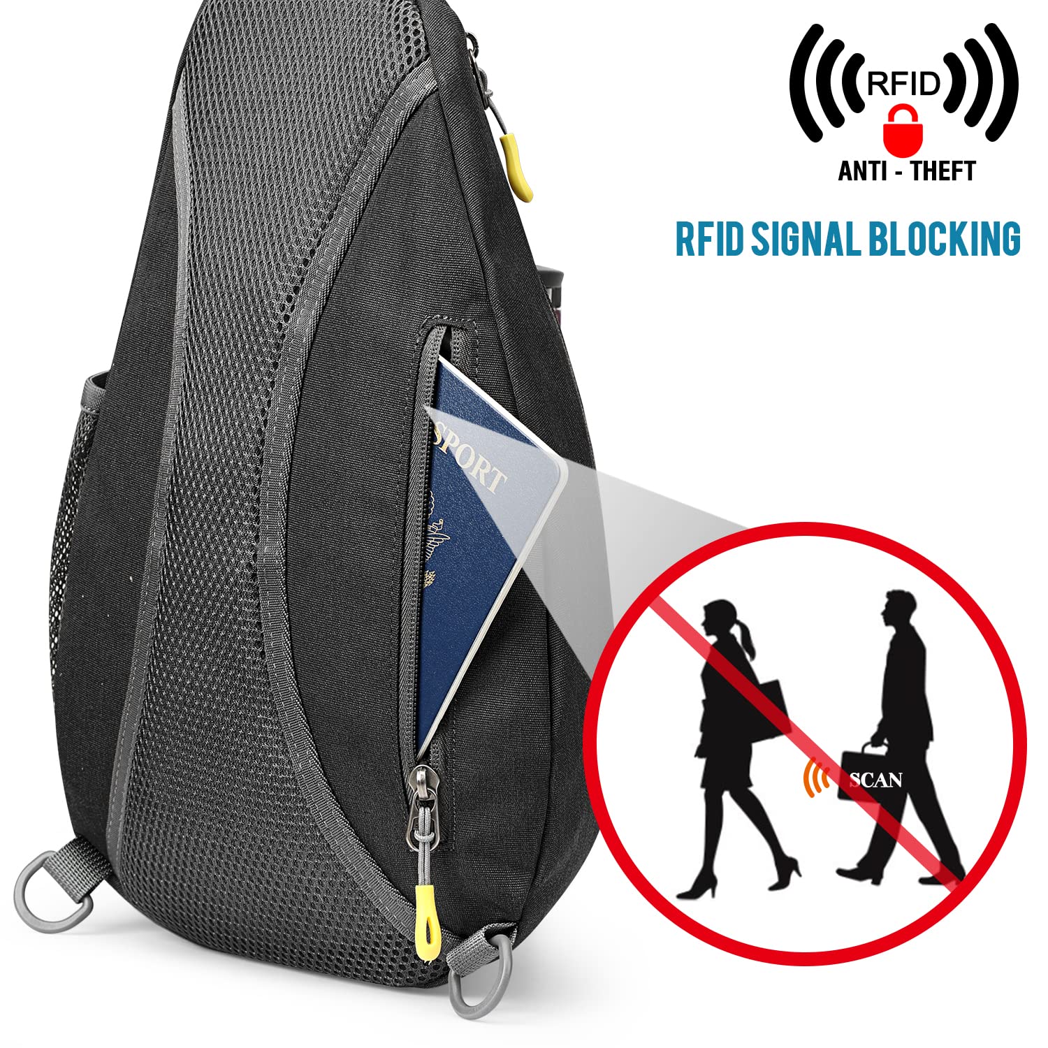 G4Free Activewear - G4Free RFID Sling Bag Crossbody Backpack -D02V708F-D02V708E-D02V708H-D02V708J-D02V708L