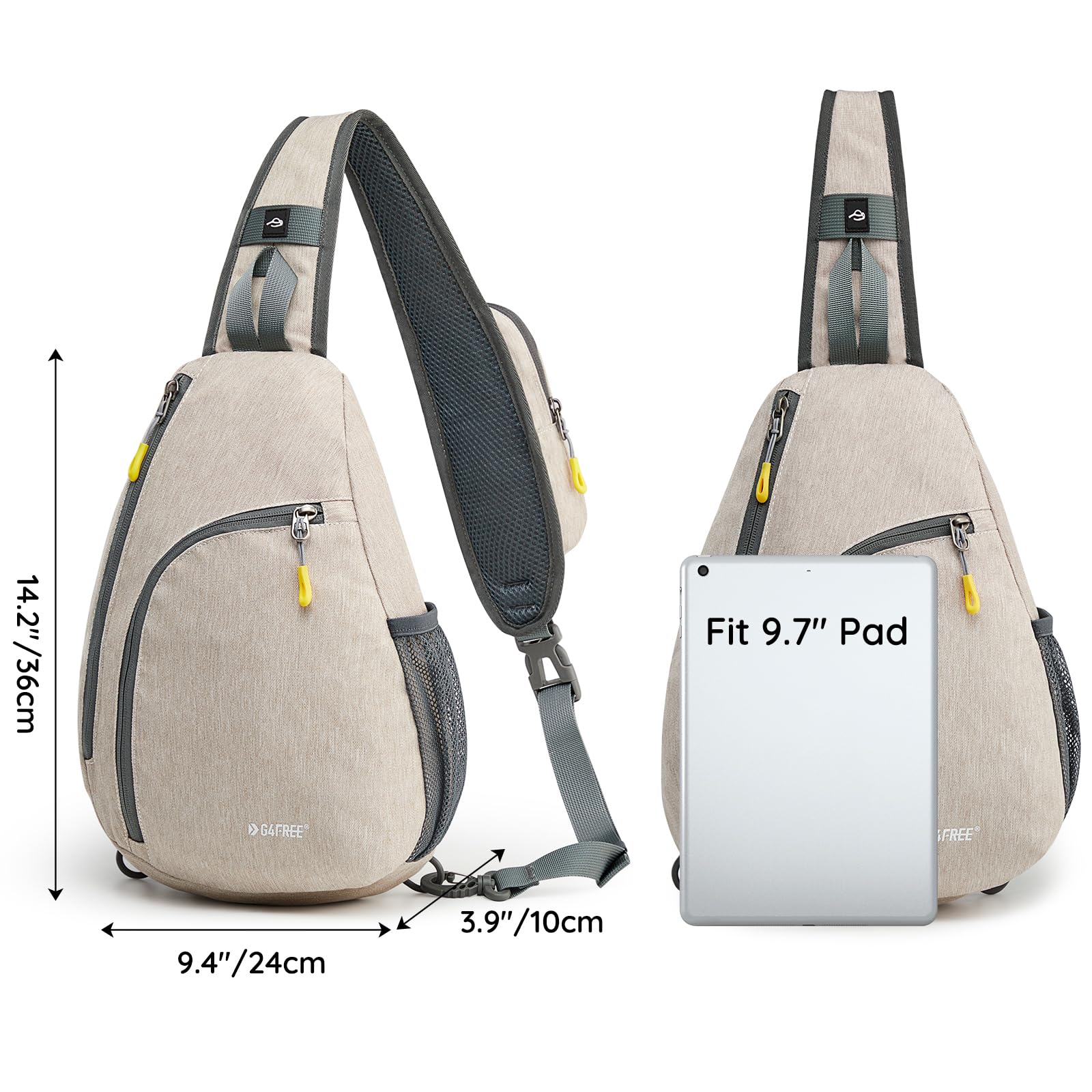 G4Free Activewear - G4Free RFID Sling Bag Crossbody Backpack -D02V708F-D02V708E-D02V708H-D02V708J-D02V708L