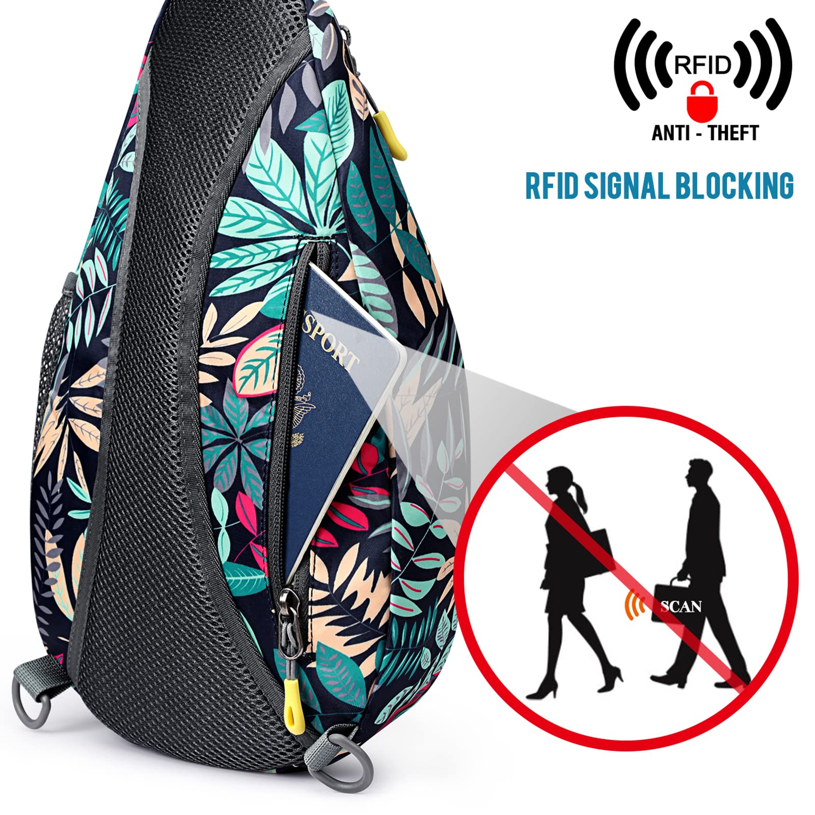 G4Free Activewear - G4Free RFID Sling Bag Crossbody Backpack -D02V708F-D02V708E-D02V708H-D02V708J-D02V708L