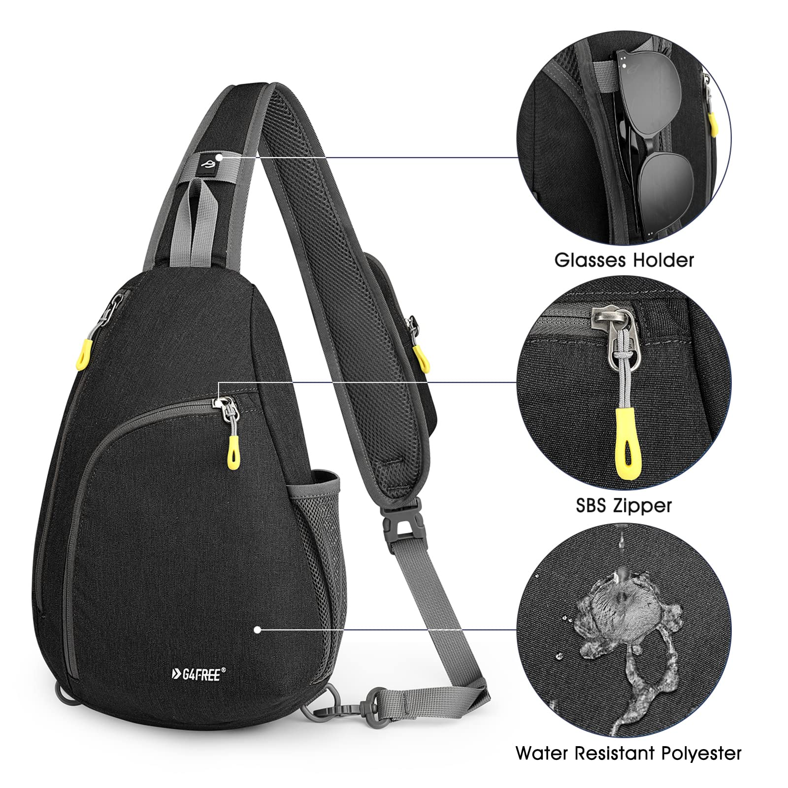 G4Free Activewear - G4Free RFID Sling Bag Crossbody Backpack -D02V708F-D02V708E-D02V708H-D02V708J-D02V708L